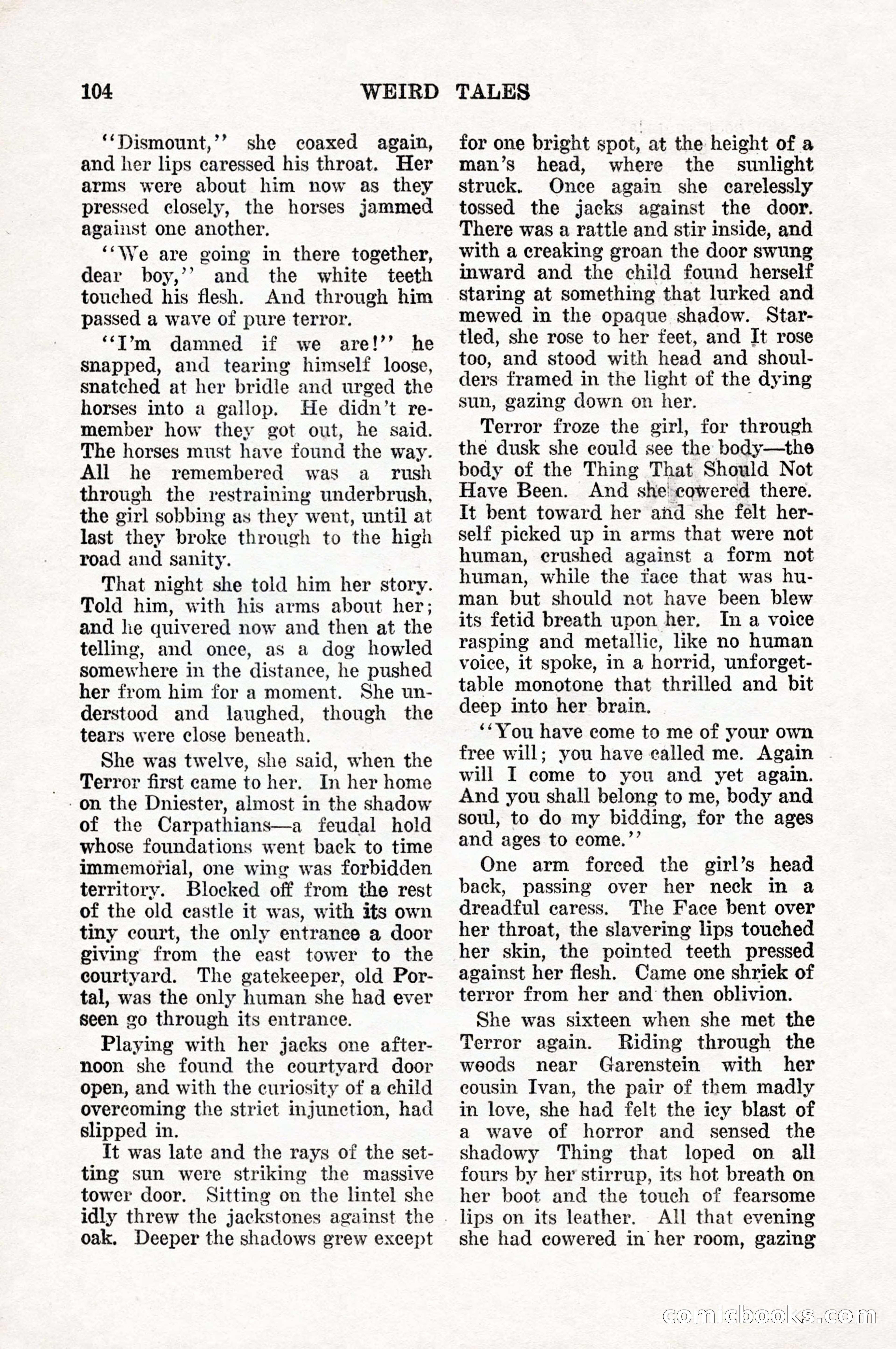 Weird Tales, Vol. 10, No. 1 — page 106 of 148