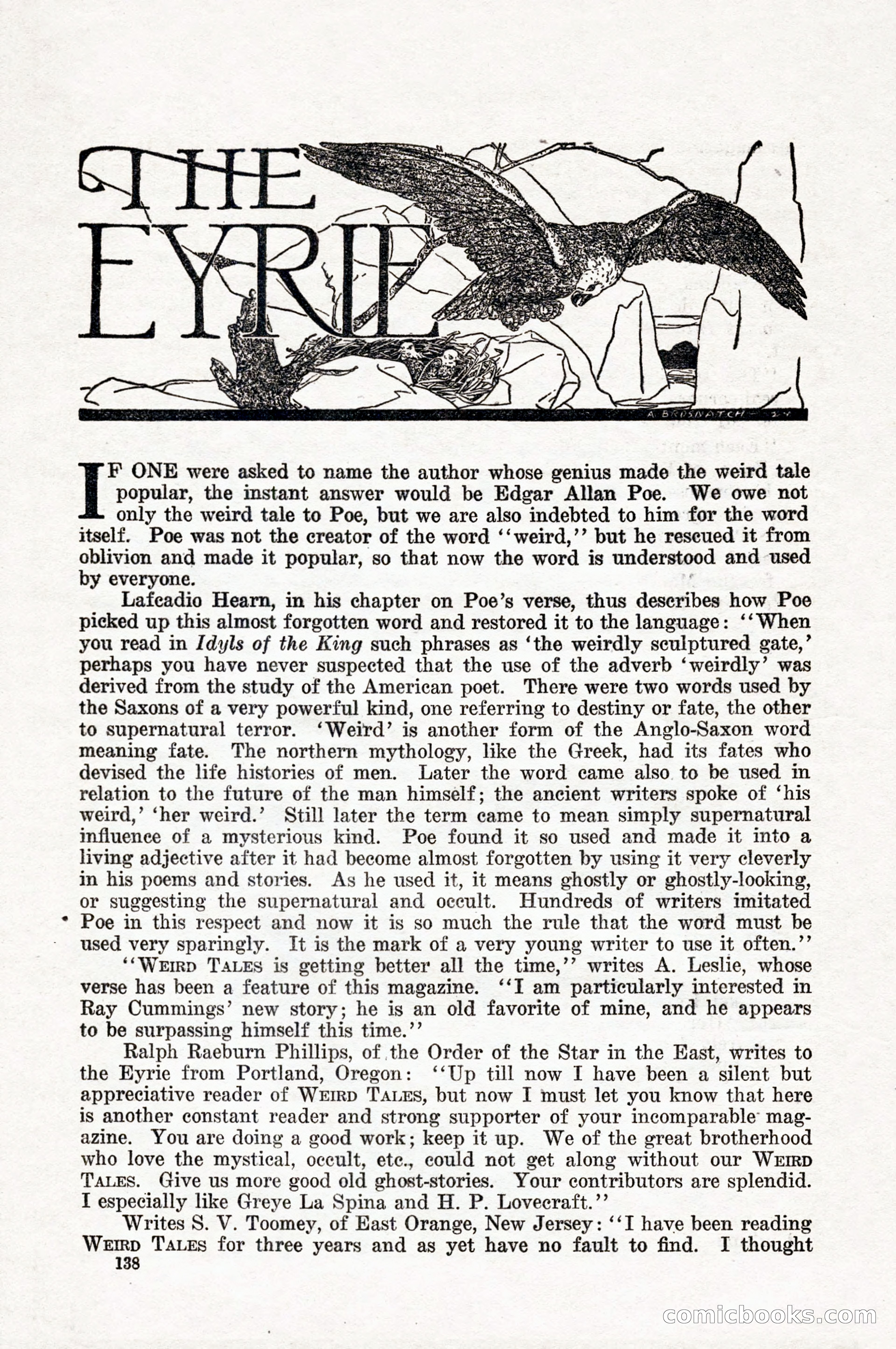 Weird Tales, Vol. 10, No. 1 — page 140 of 148