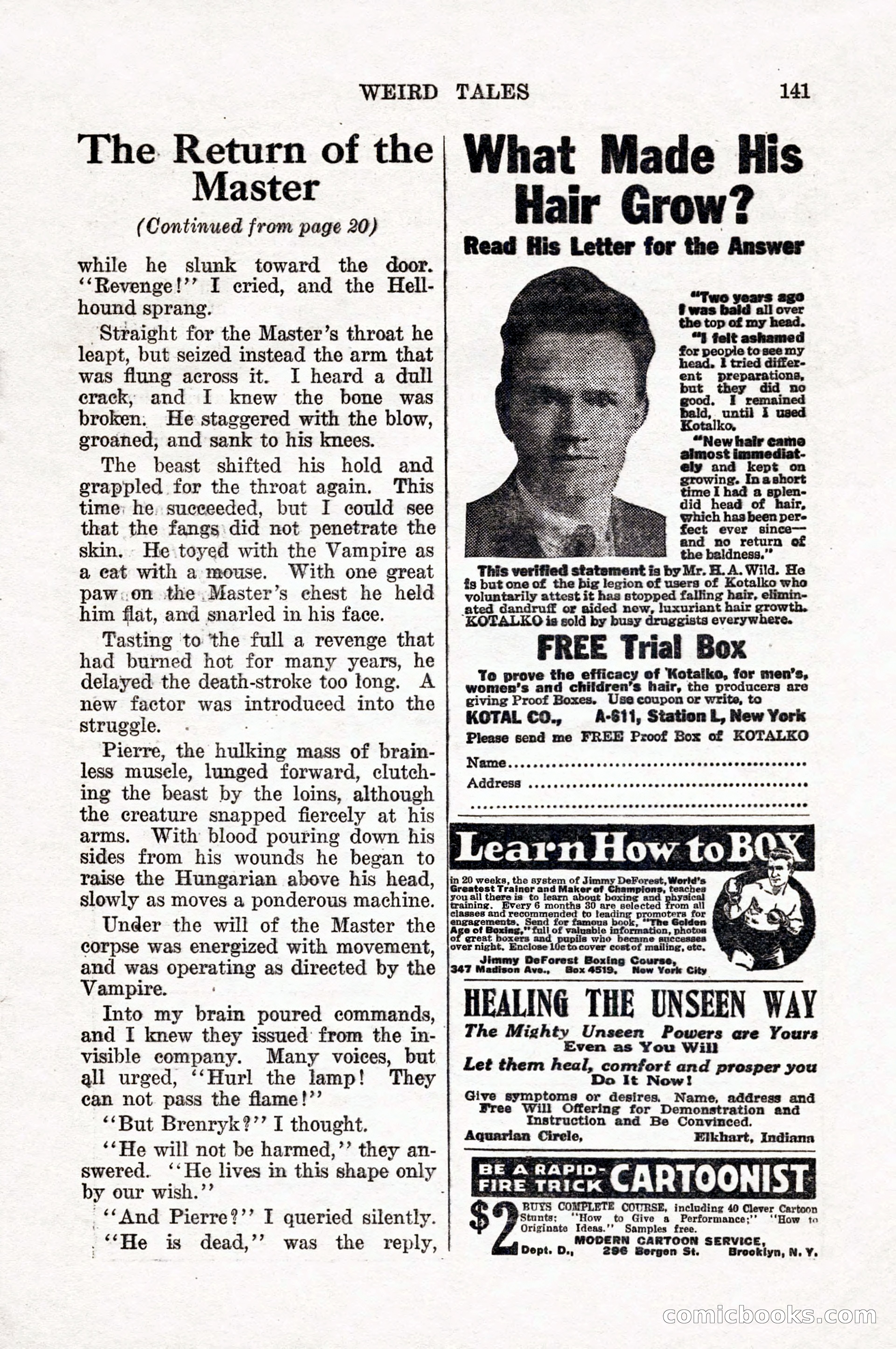 Weird Tales, Vol. 10, No. 1 — page 143 of 148