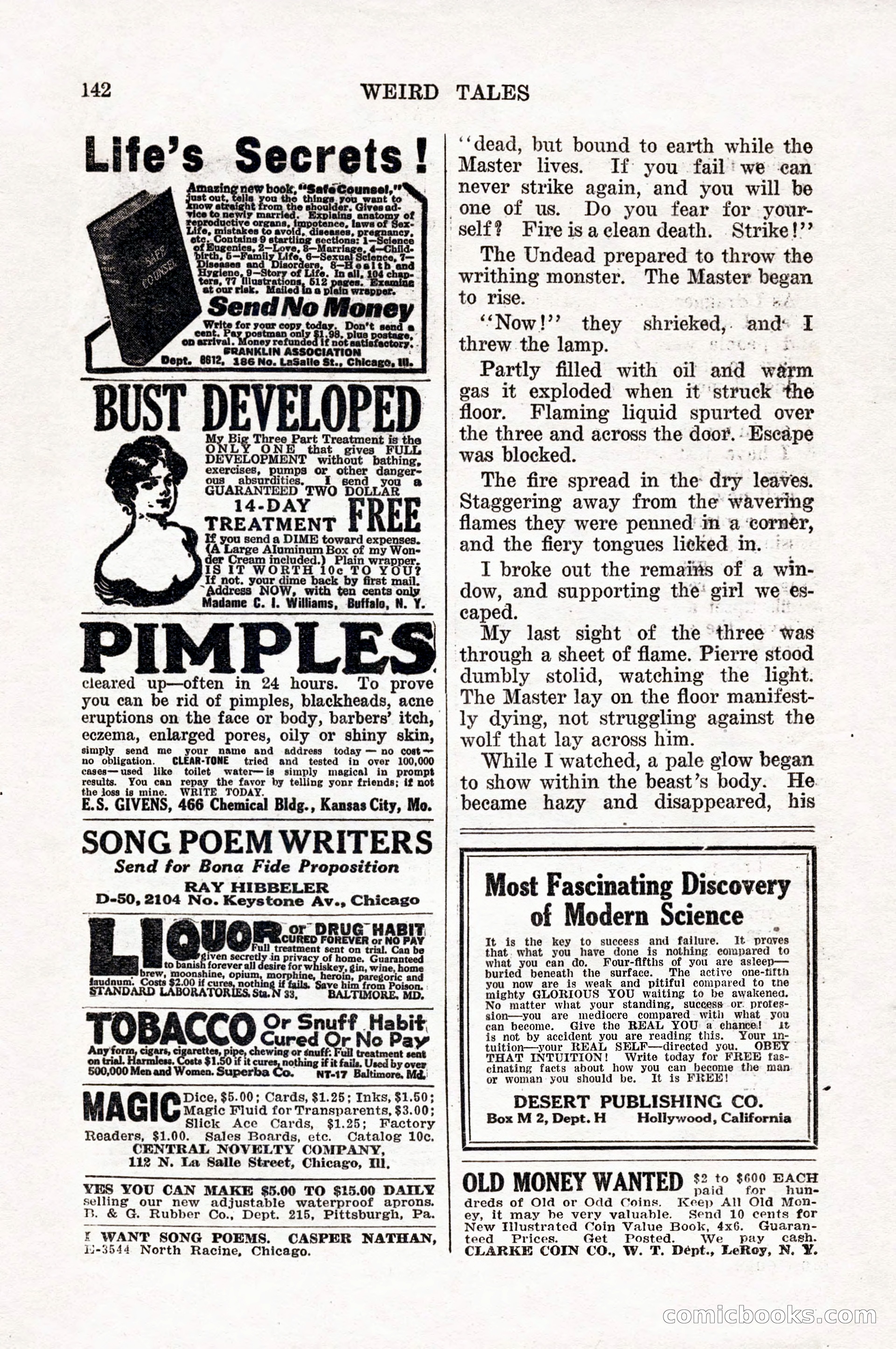 Weird Tales, Vol. 10, No. 1 — page 145 of 148