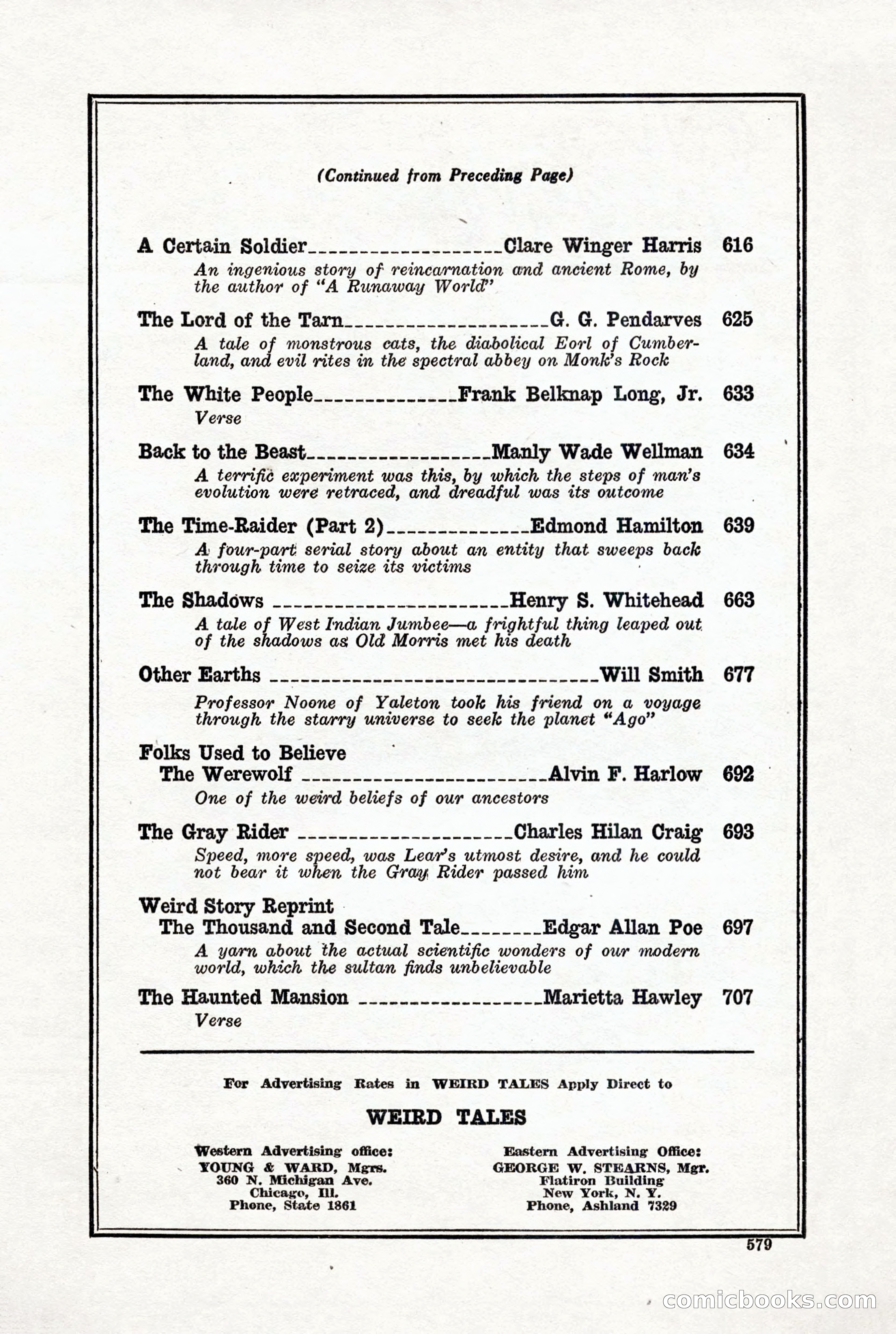 Weird Tales, Vol. X, No. 5 — page 5 of 148