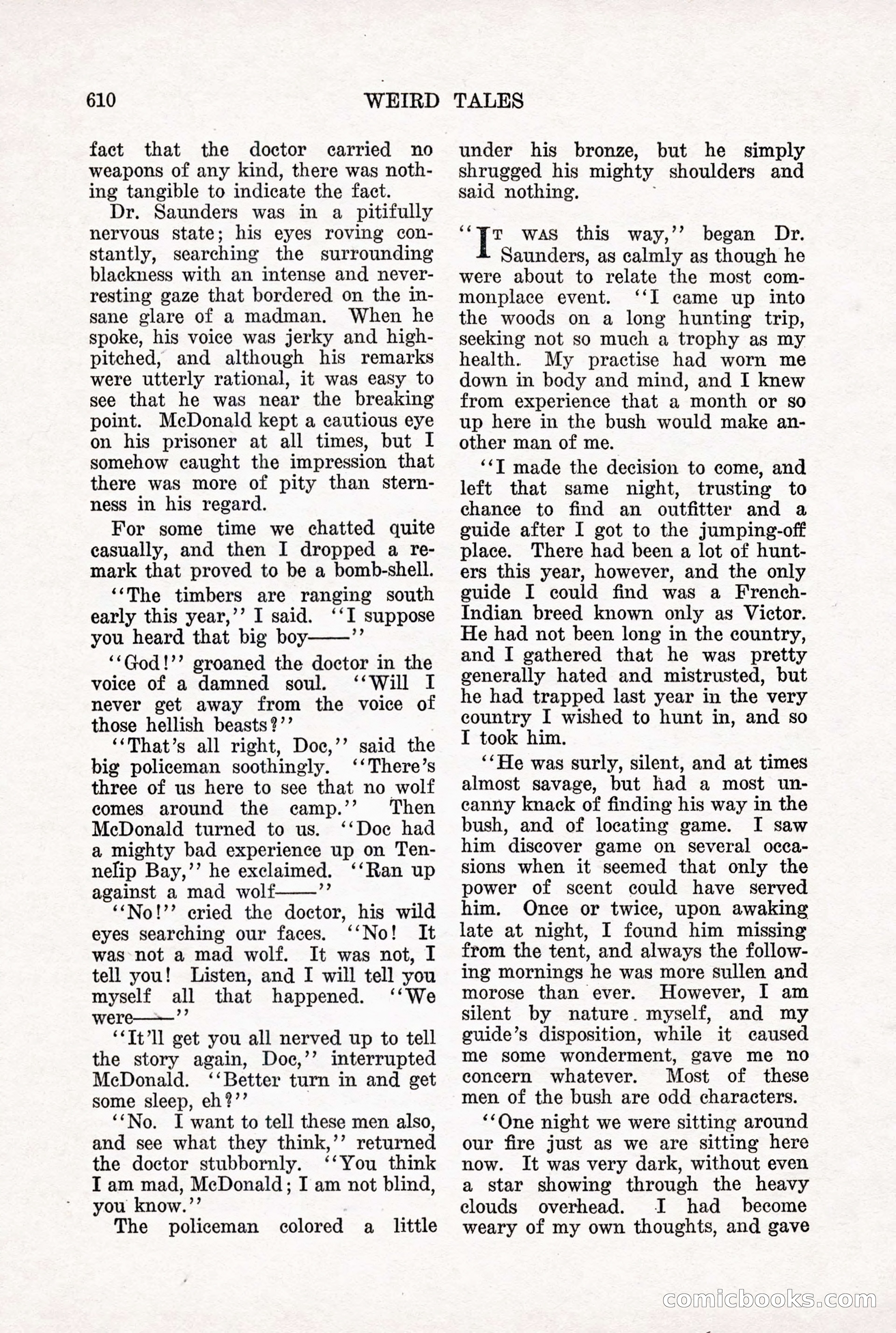 Weird Tales, Vol. X, No. 5 — page 36 of 148