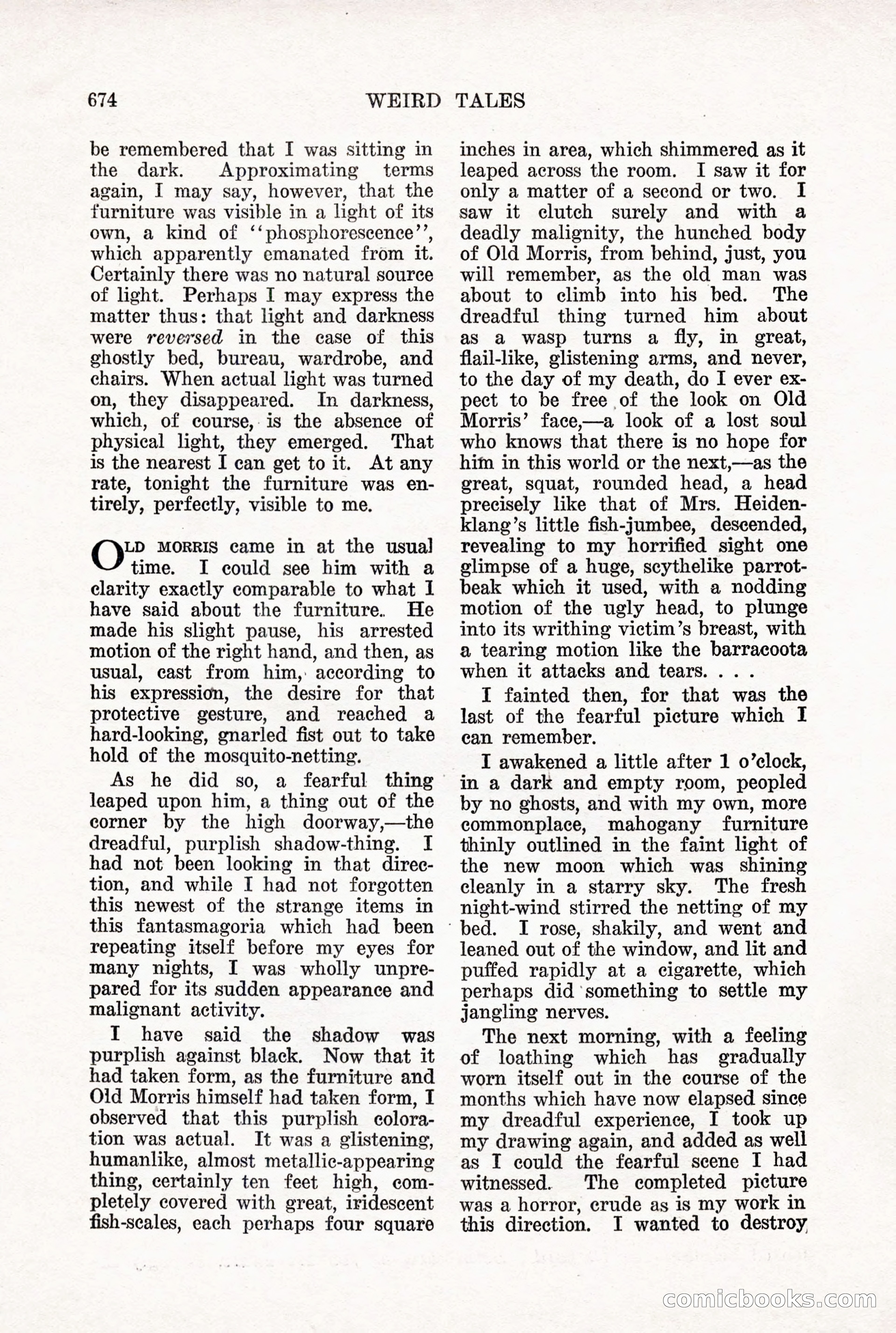 Weird Tales, Vol. X, No. 5 — page 100 of 148