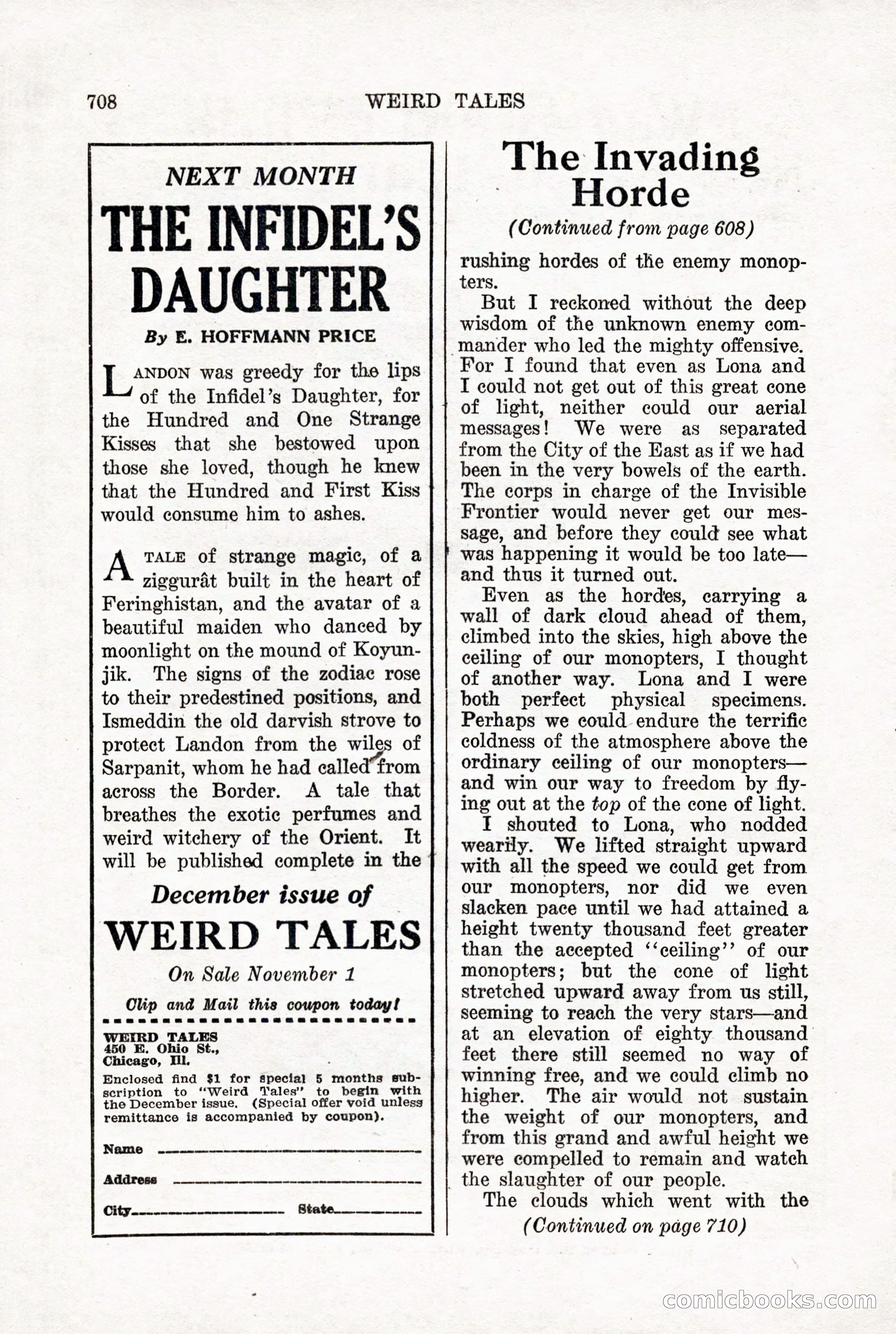 Weird Tales, Vol. X, No. 5 — page 134 of 148