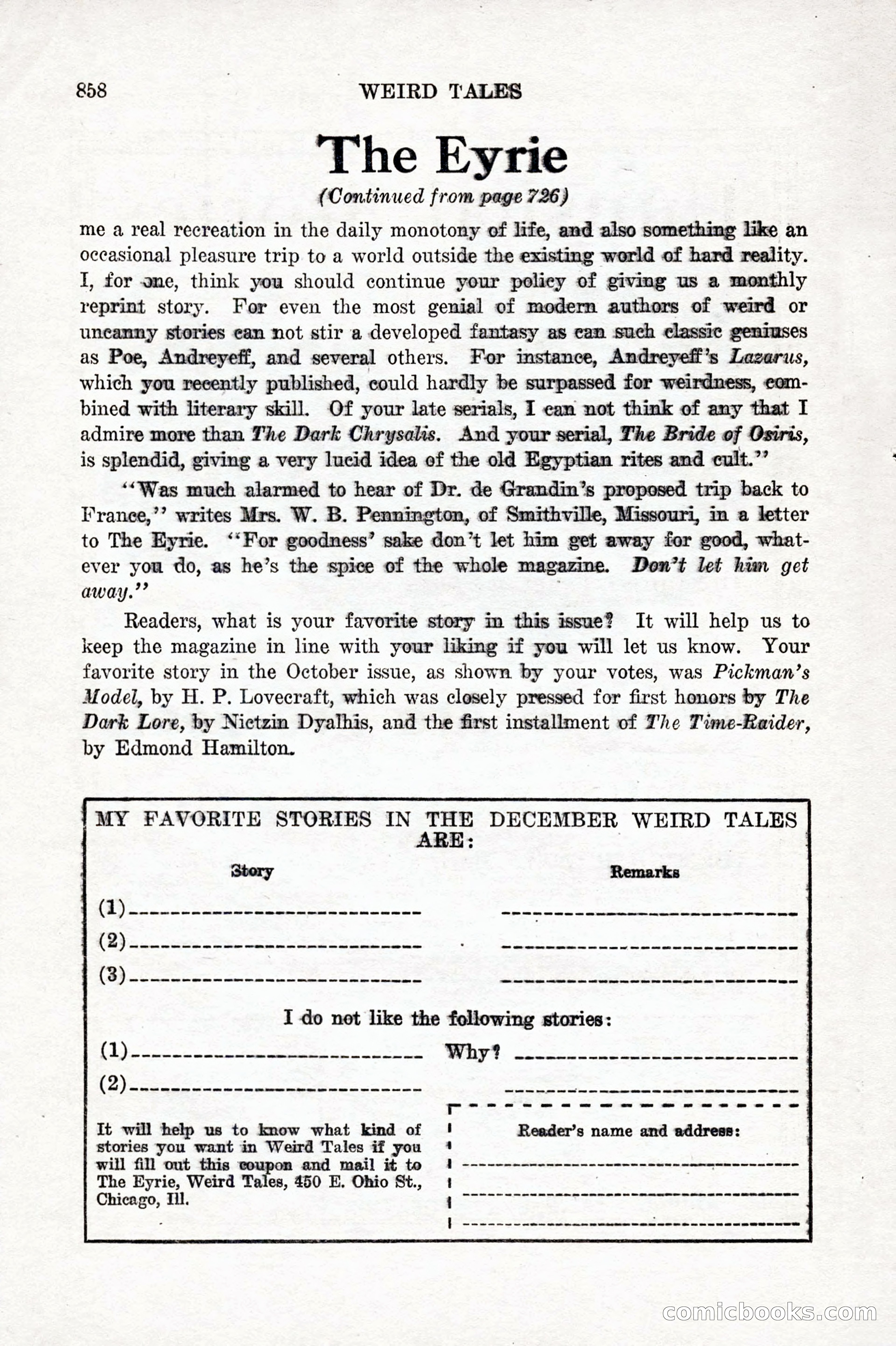 Weird Tales, December 1927 — page 140 of 148