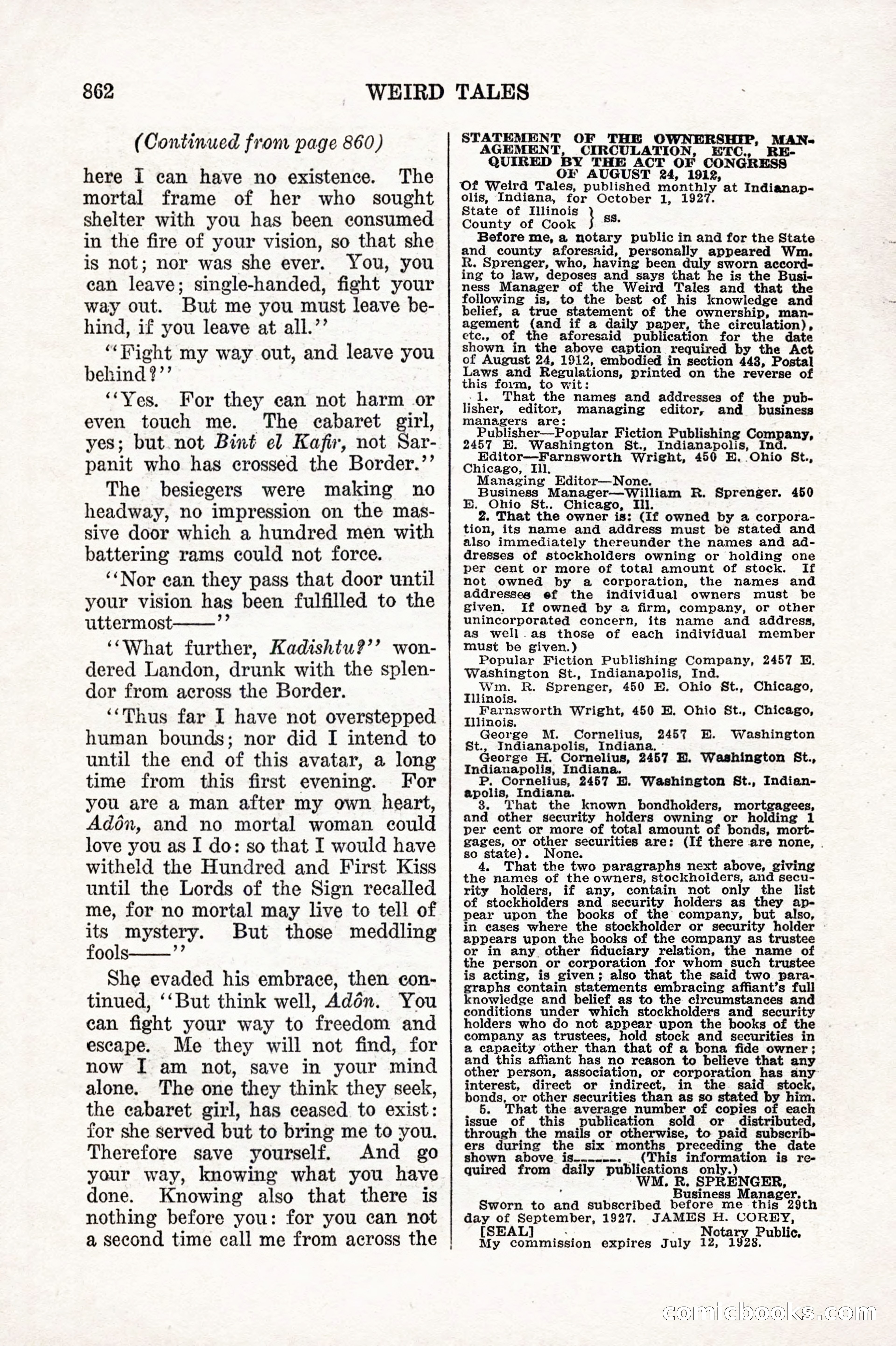 Weird Tales, December 1927 — page 144 of 148
