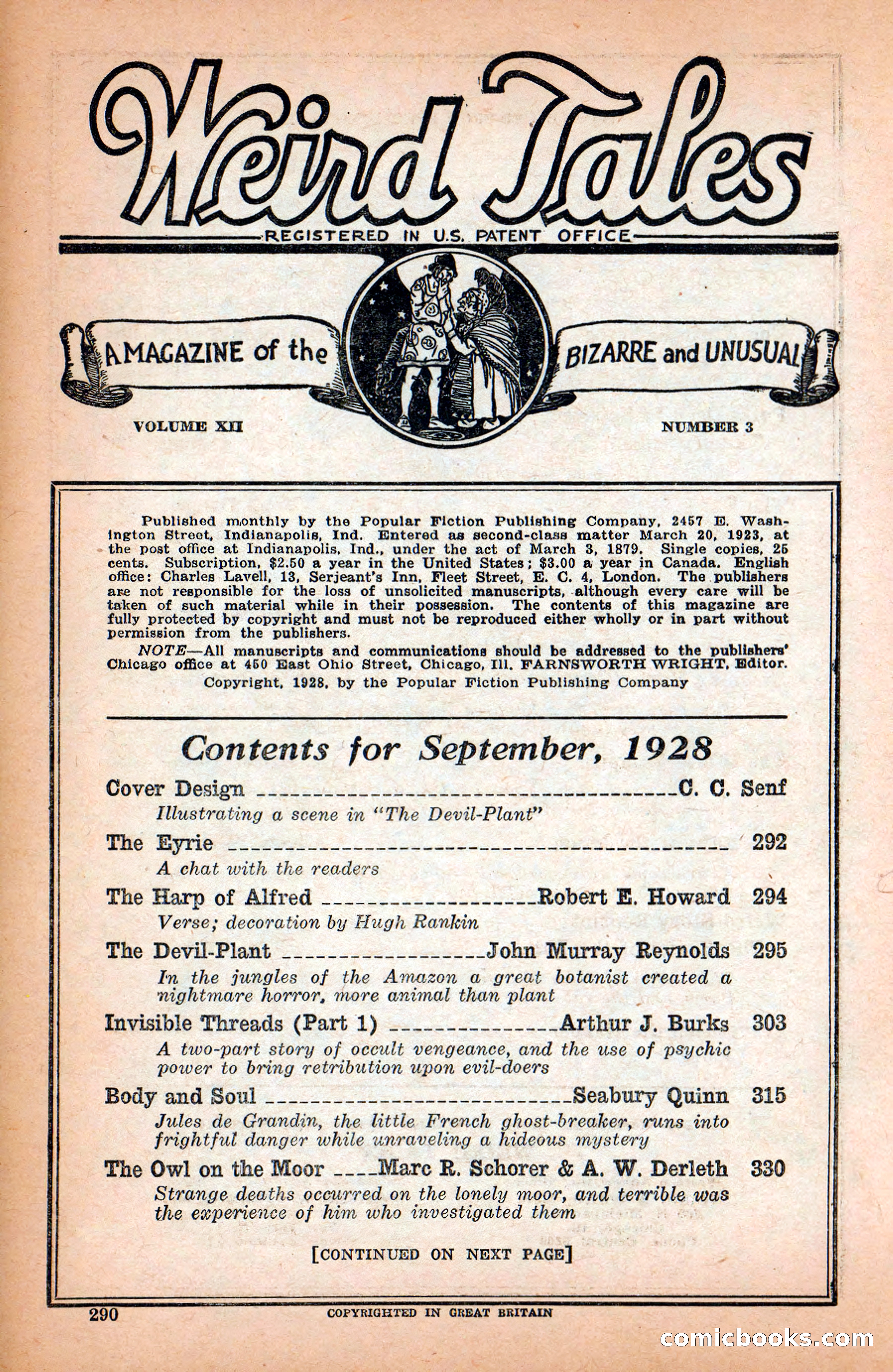 Weird Tales, Vol. 12 No. 3 — page 4 of 148