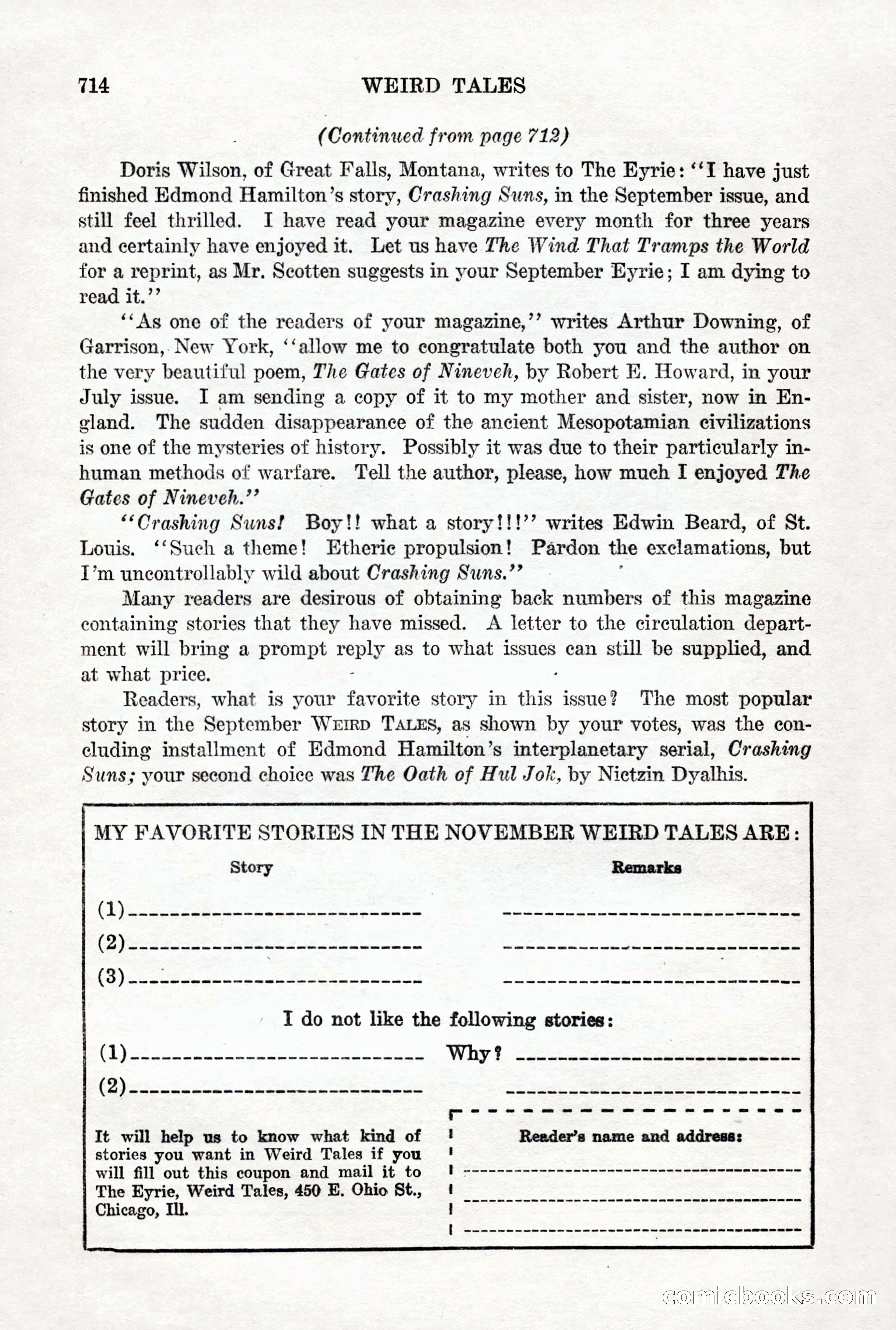 Weird Tales, Vol. 12 No. 5 — page 140 of 148
