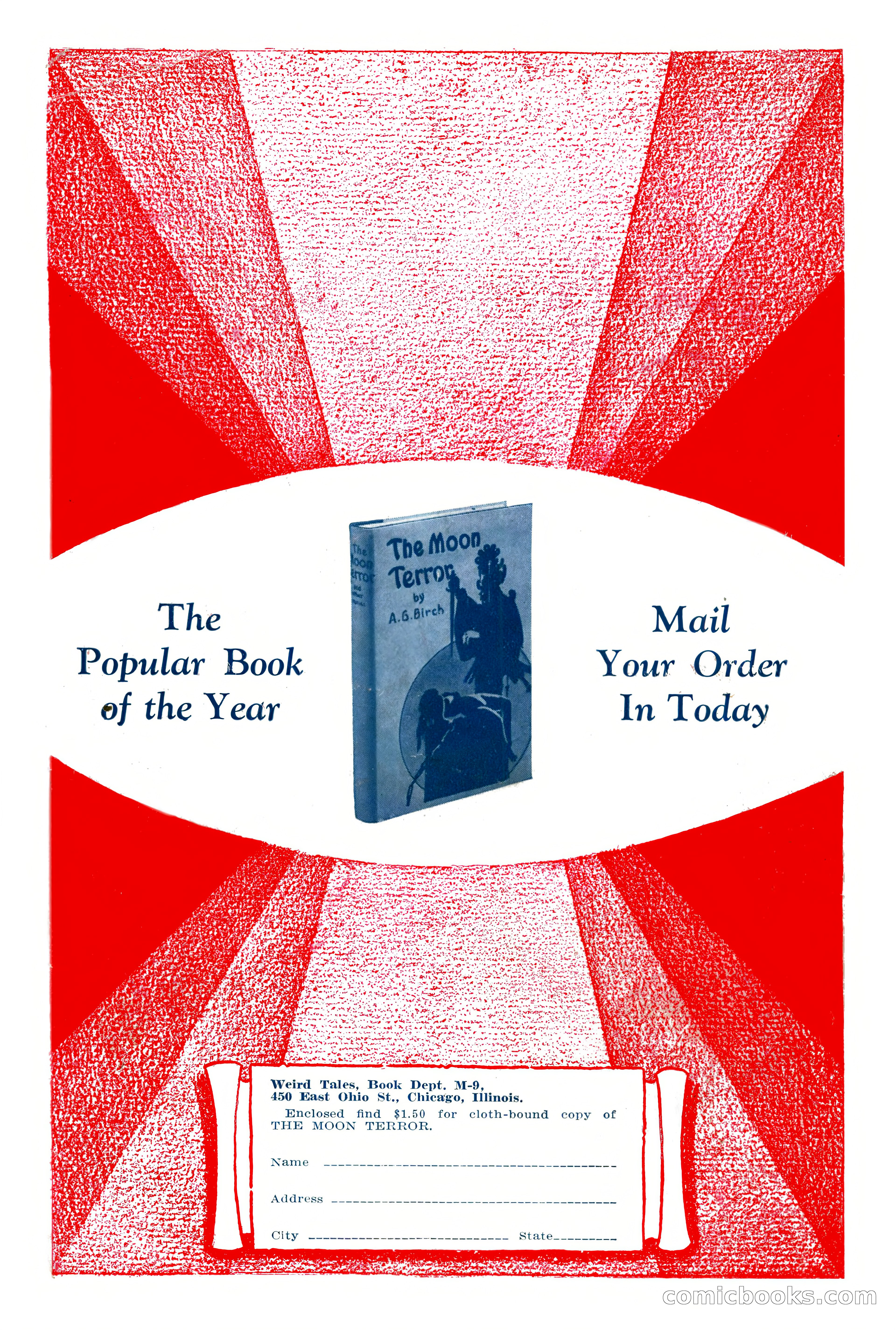 Weird Tales, Vol. 12 No. 5 — page 148 of 148