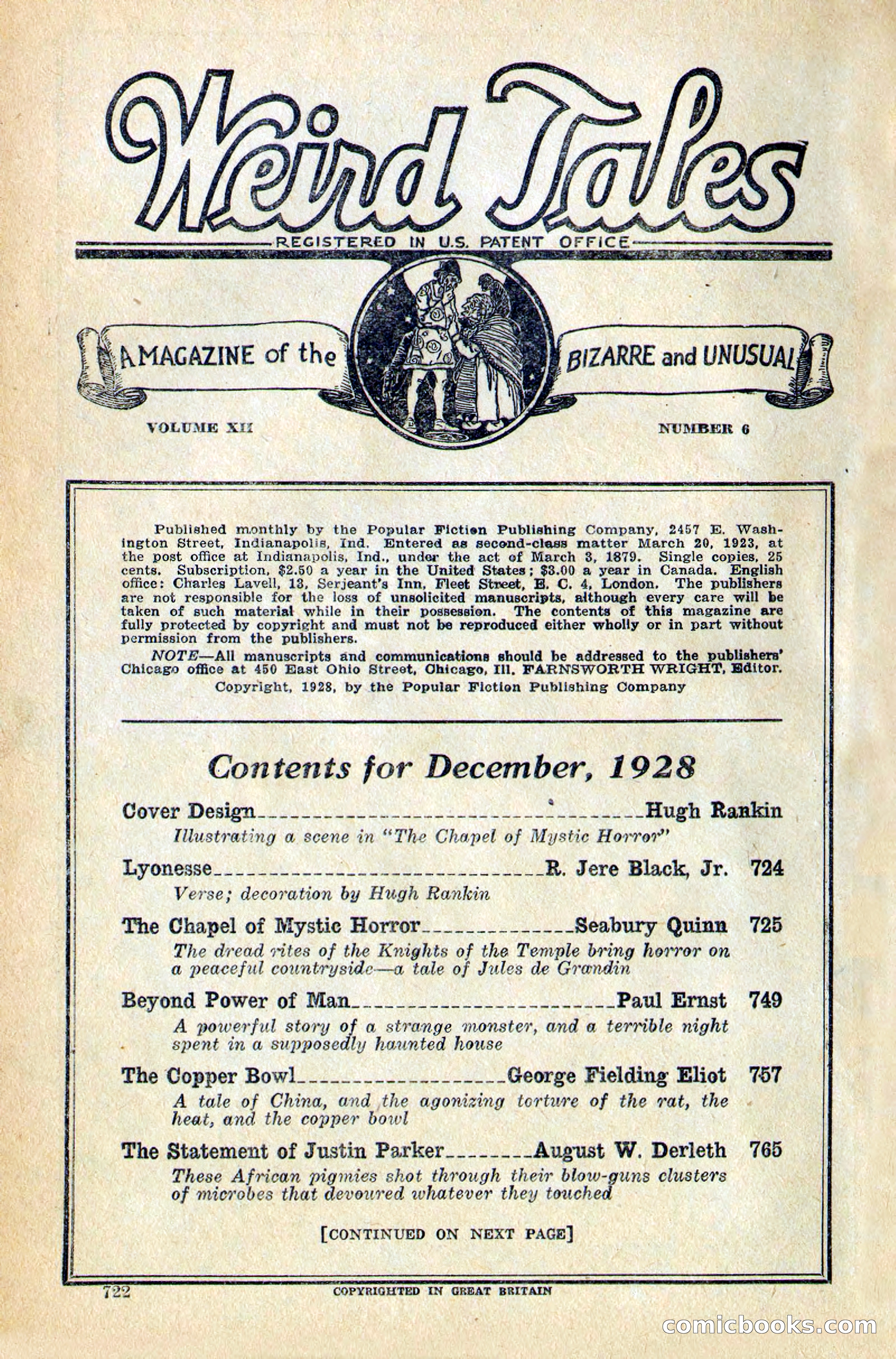 Weird Tales, December 1928 — page 4 of 148