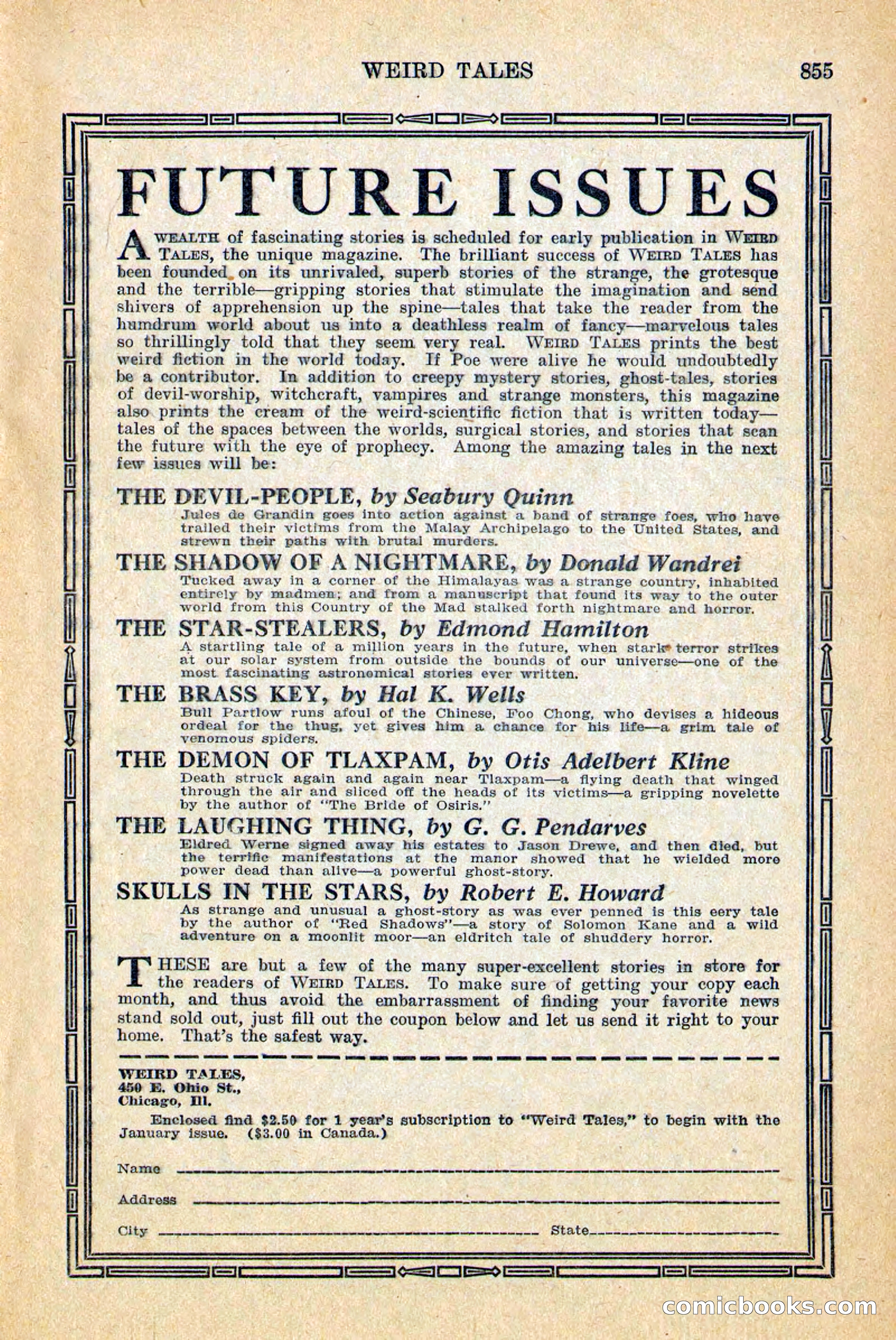 Weird Tales, December 1928 — page 137 of 148