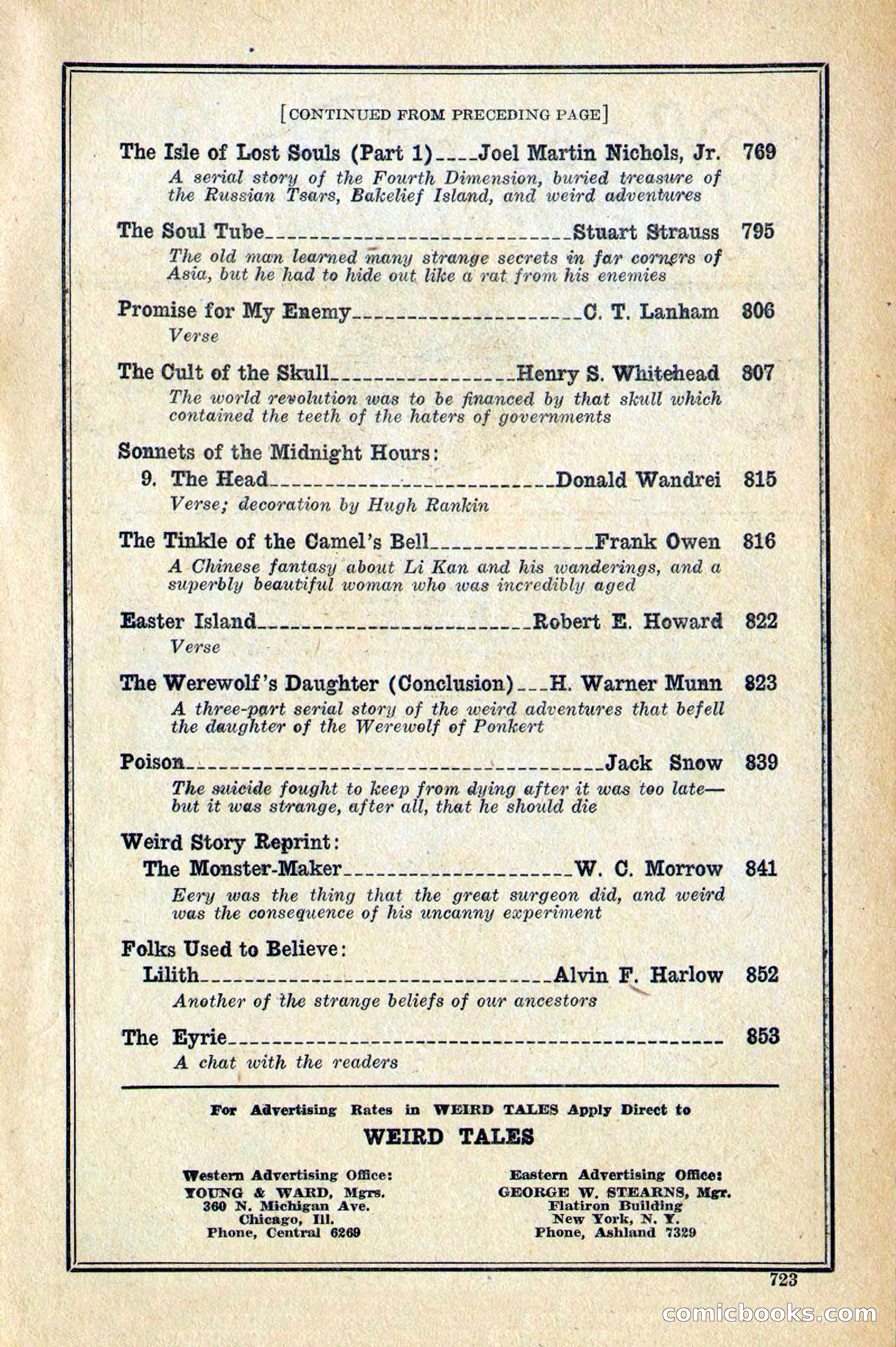 Weird Tales, Vol. 12, No. 6 — page 5 of 148