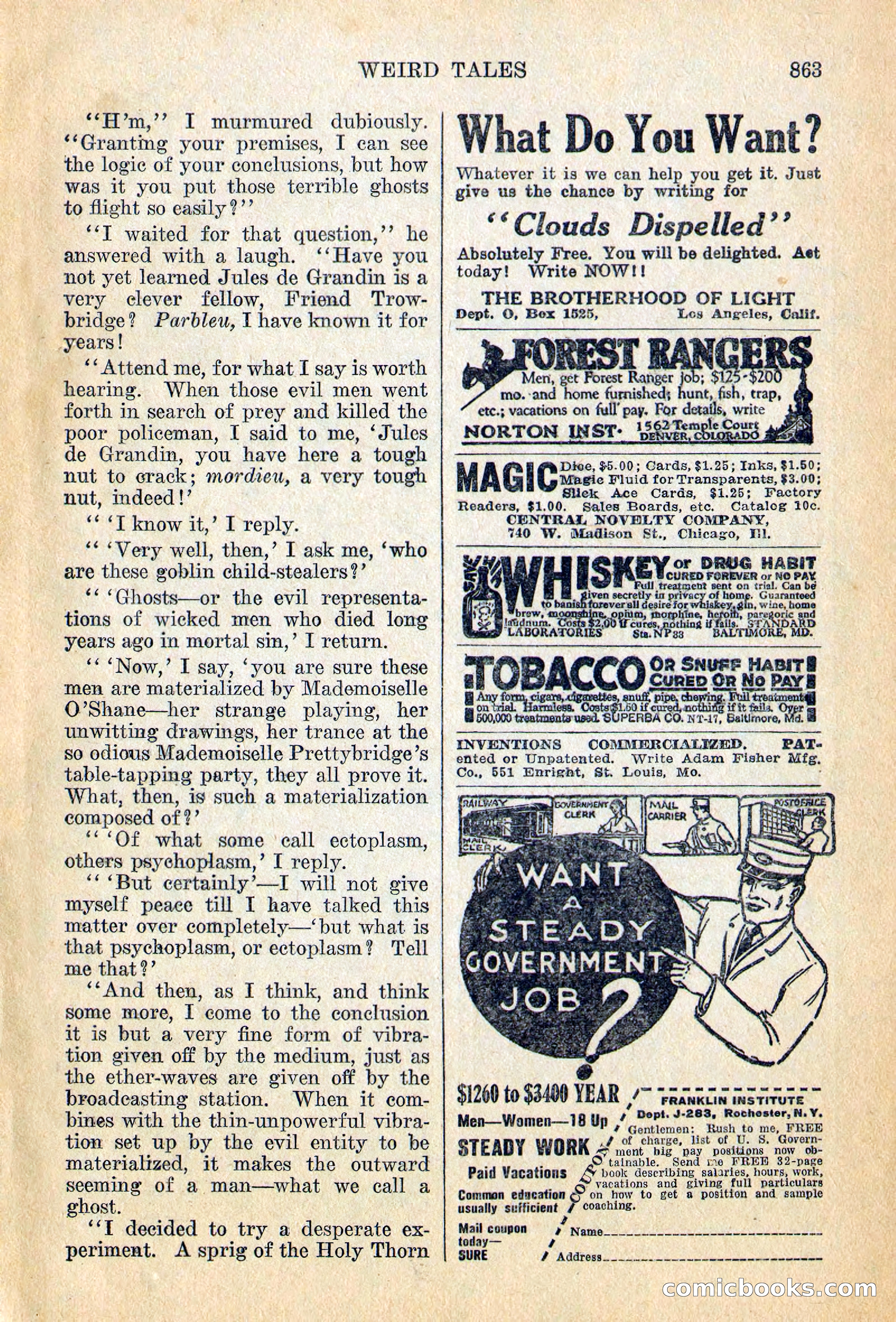 Weird Tales, Vol. 12, No. 6 — page 145 of 148