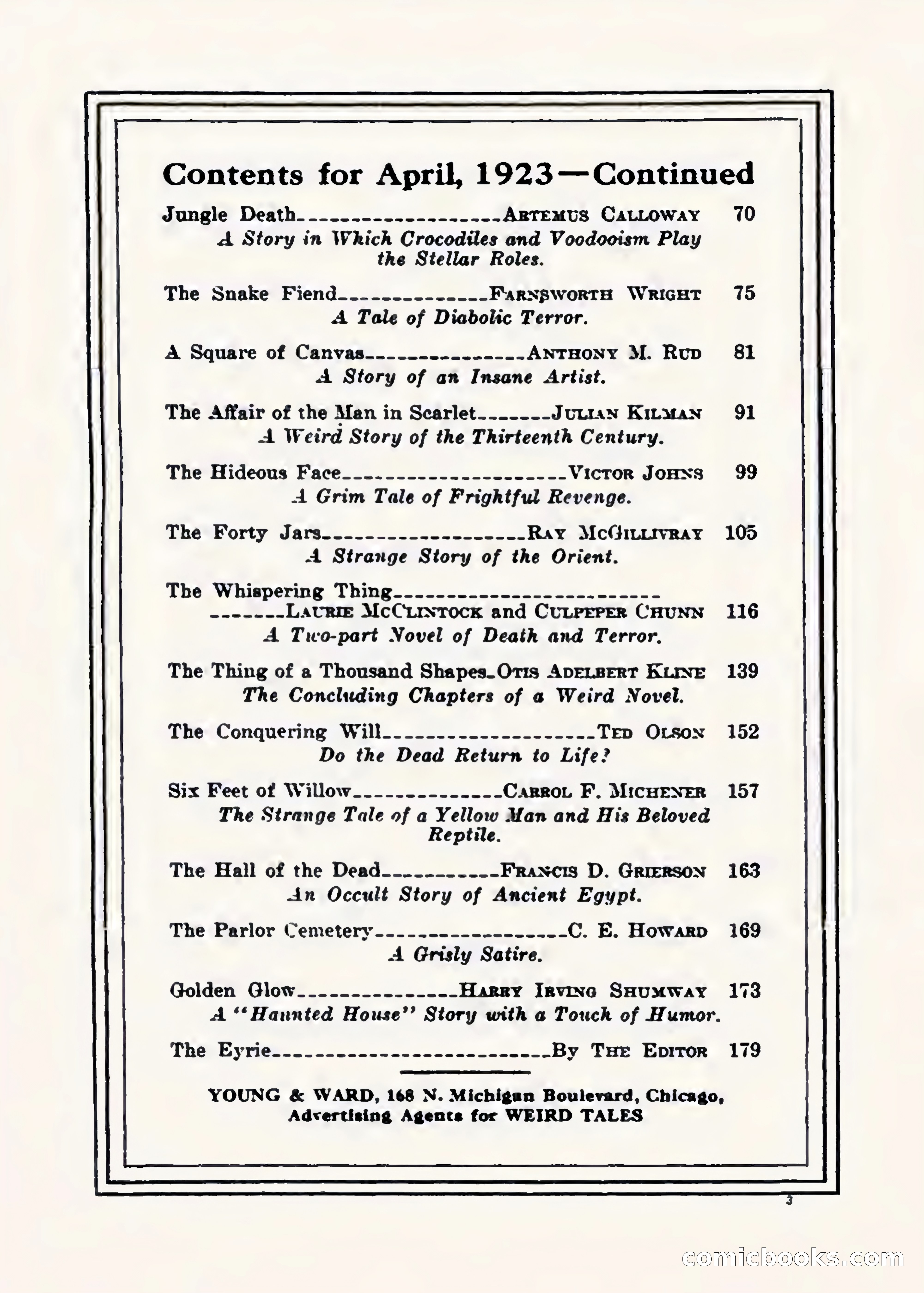Weird Tales, Vol. 1, No. 2 — page 4 of 194