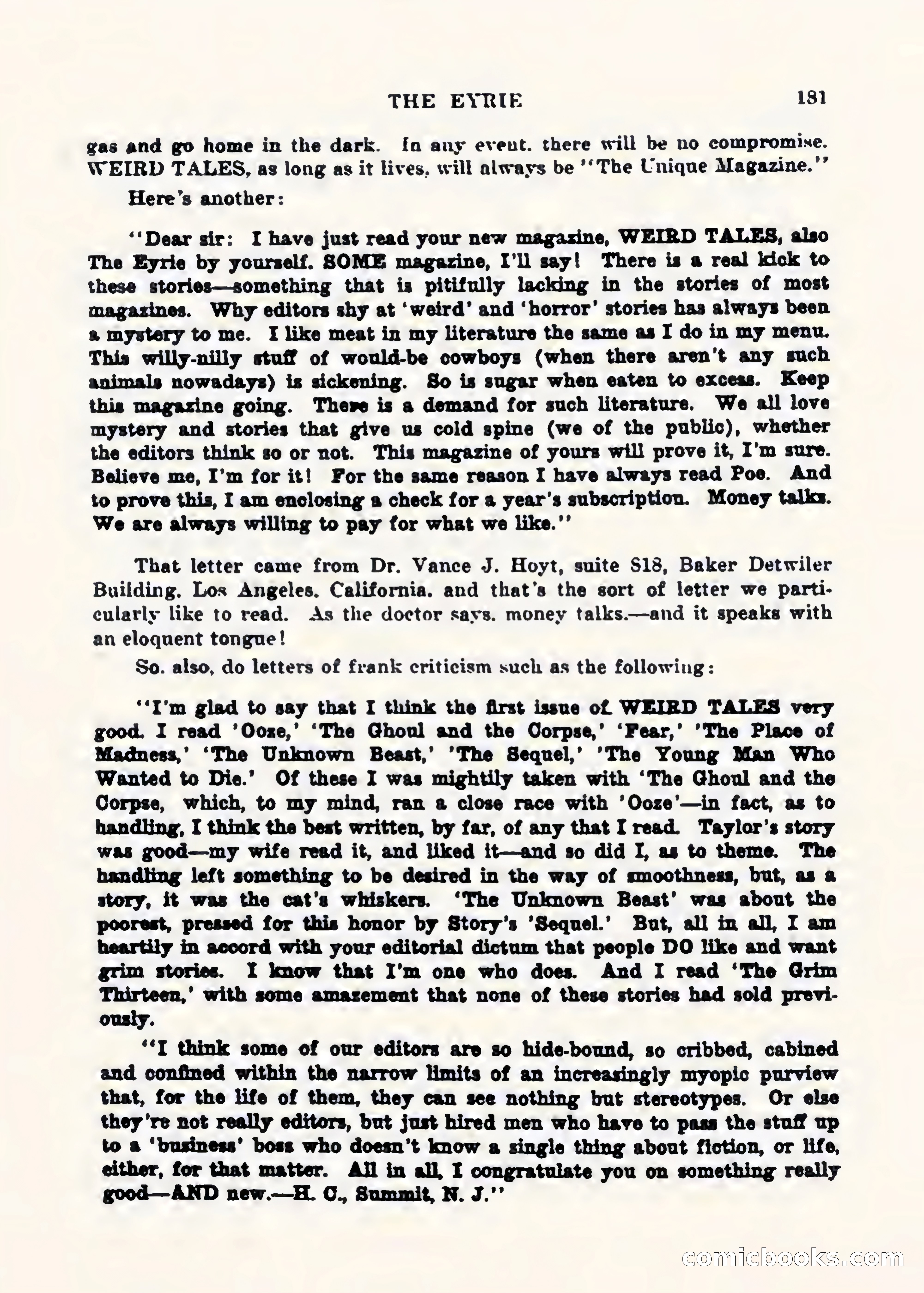 Weird Tales, Vol. 1, No. 2 — page 182 of 194