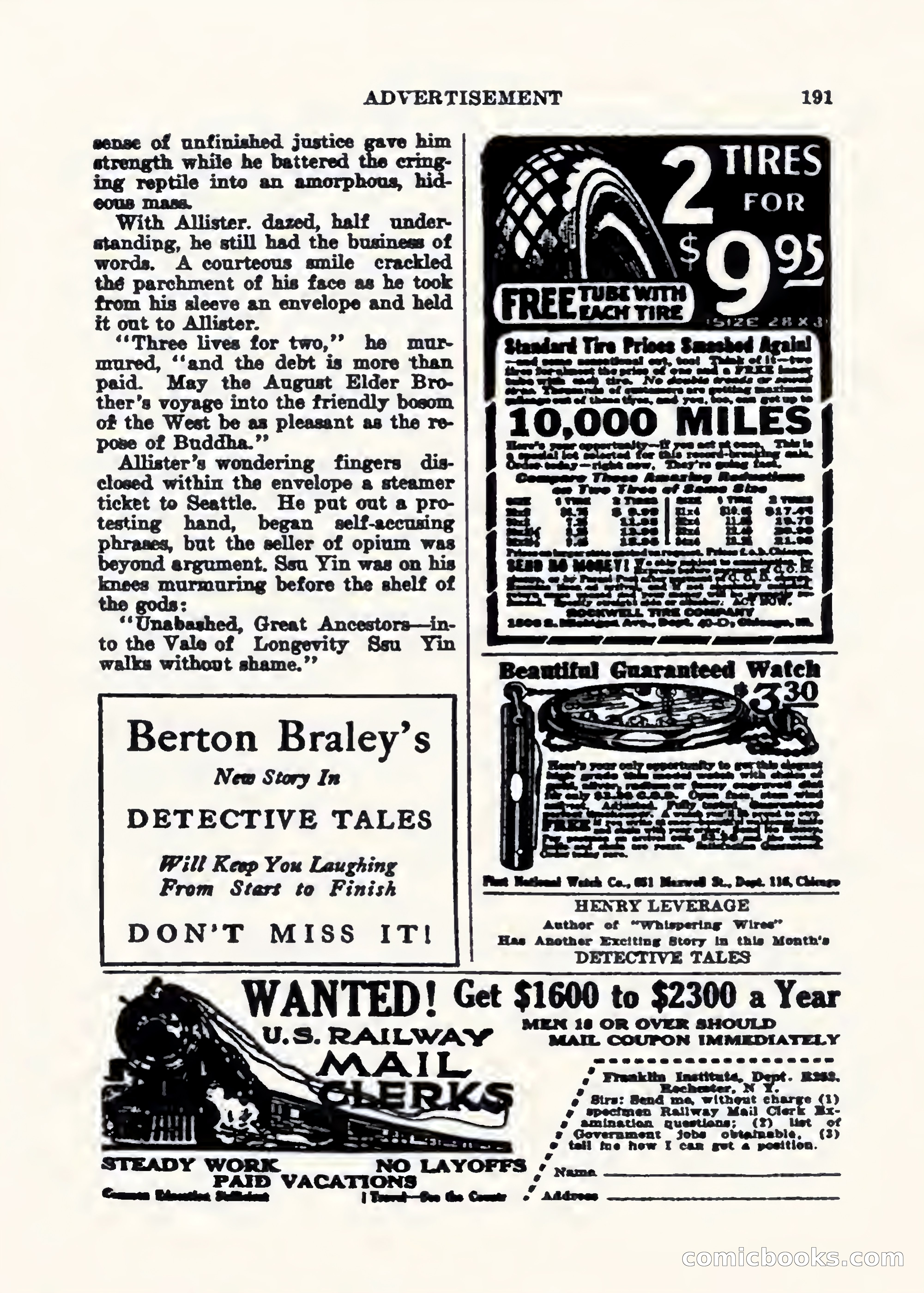 Weird Tales, Vol. 1, No. 2 — page 192 of 194