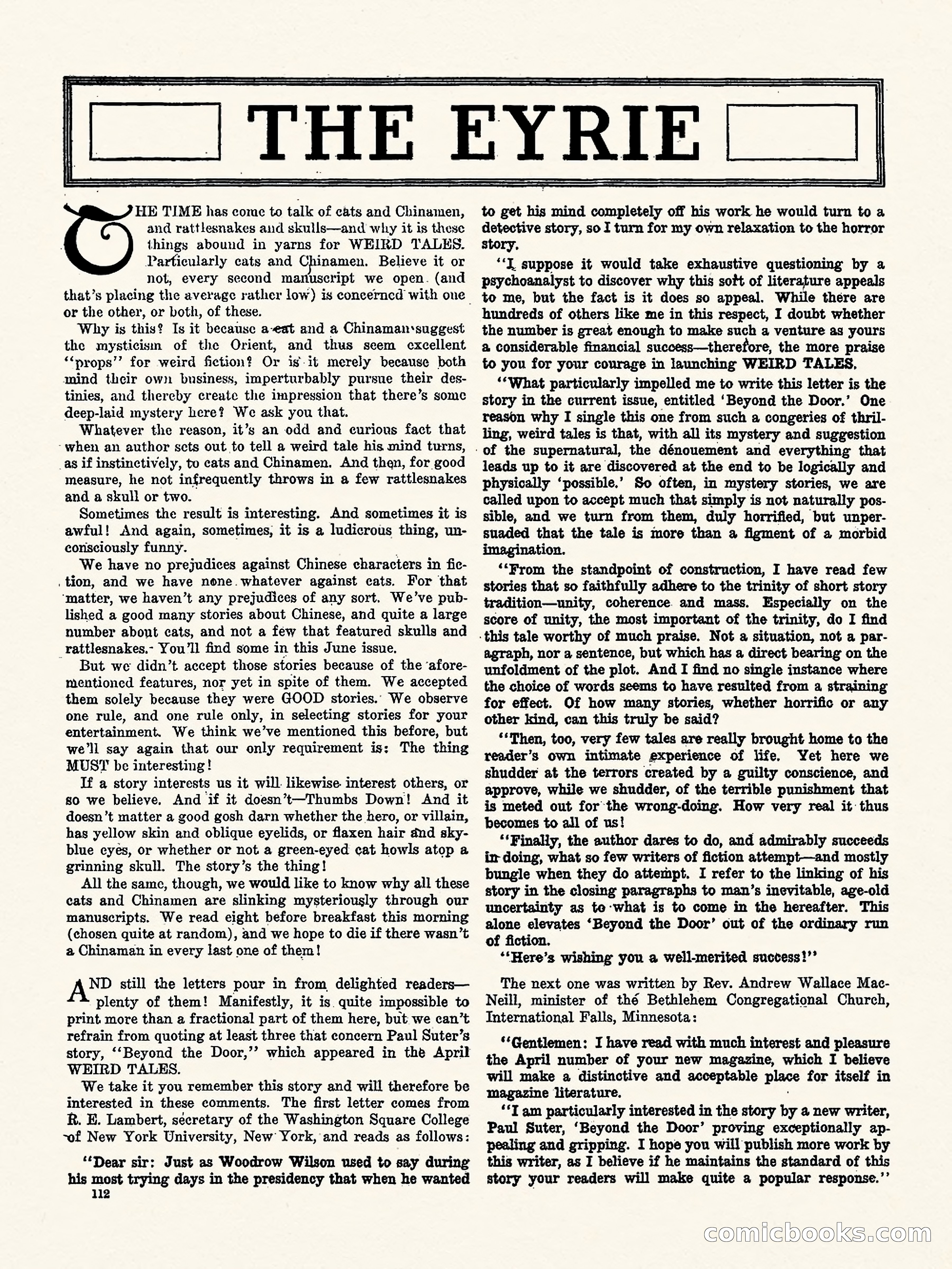Weird Tales, Vol. 1, No. 4 — page 113 of 122