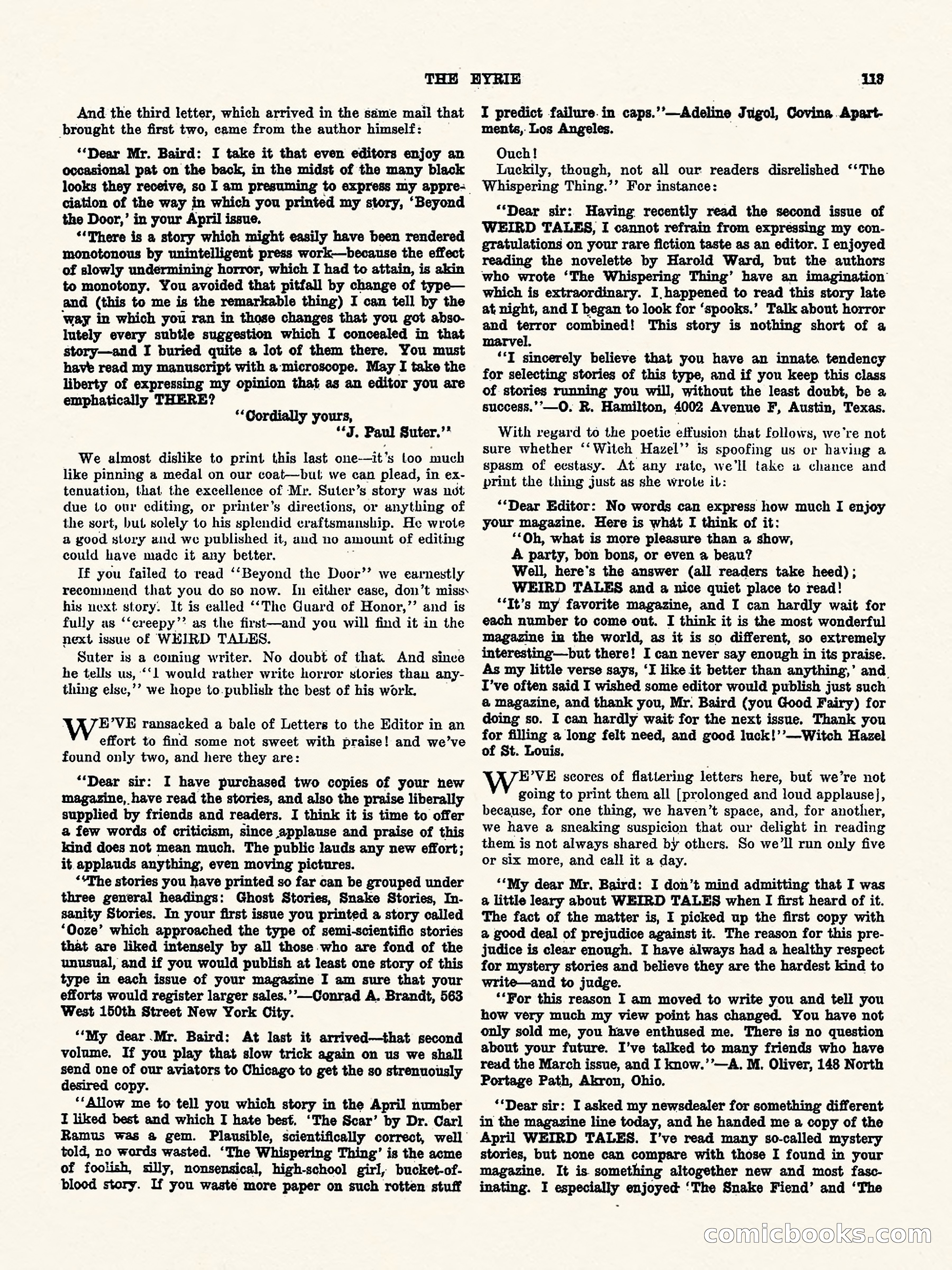 Weird Tales, Vol. 1, No. 4 — page 114 of 122