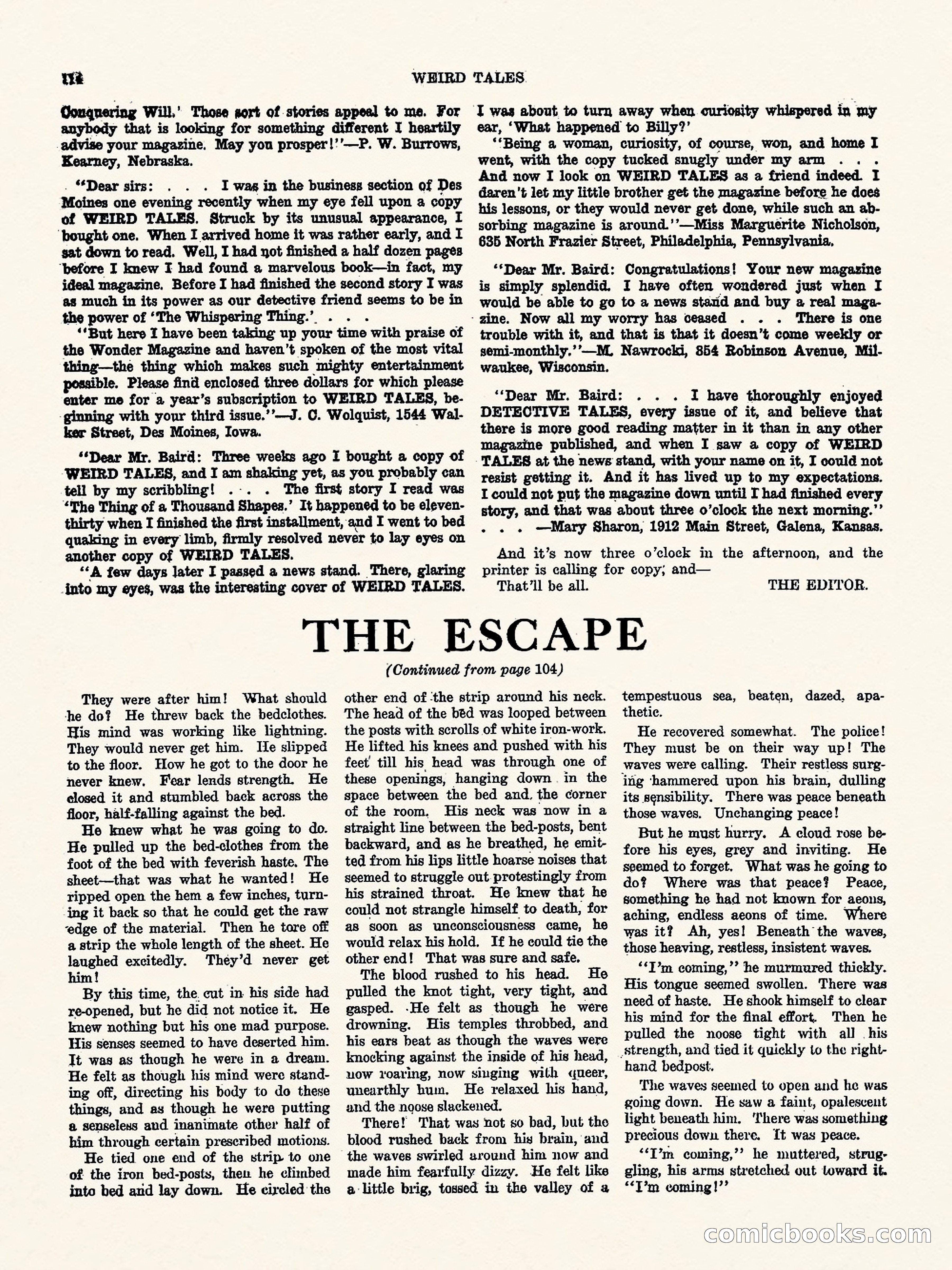 Weird Tales, Vol. 1, No. 4 — page 115 of 122