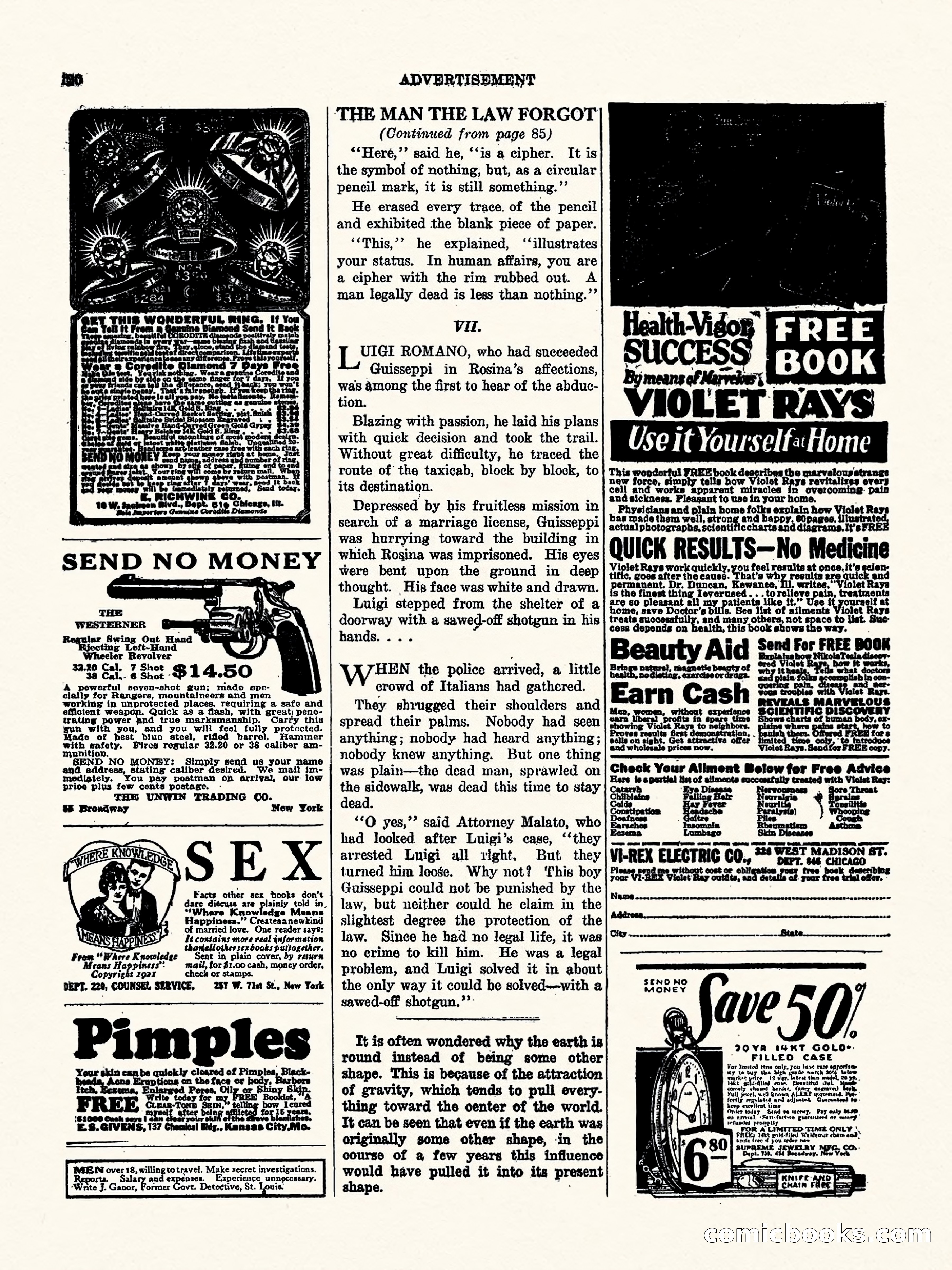 Weird Tales, Vol. I, No. 4 — page 121 of 122