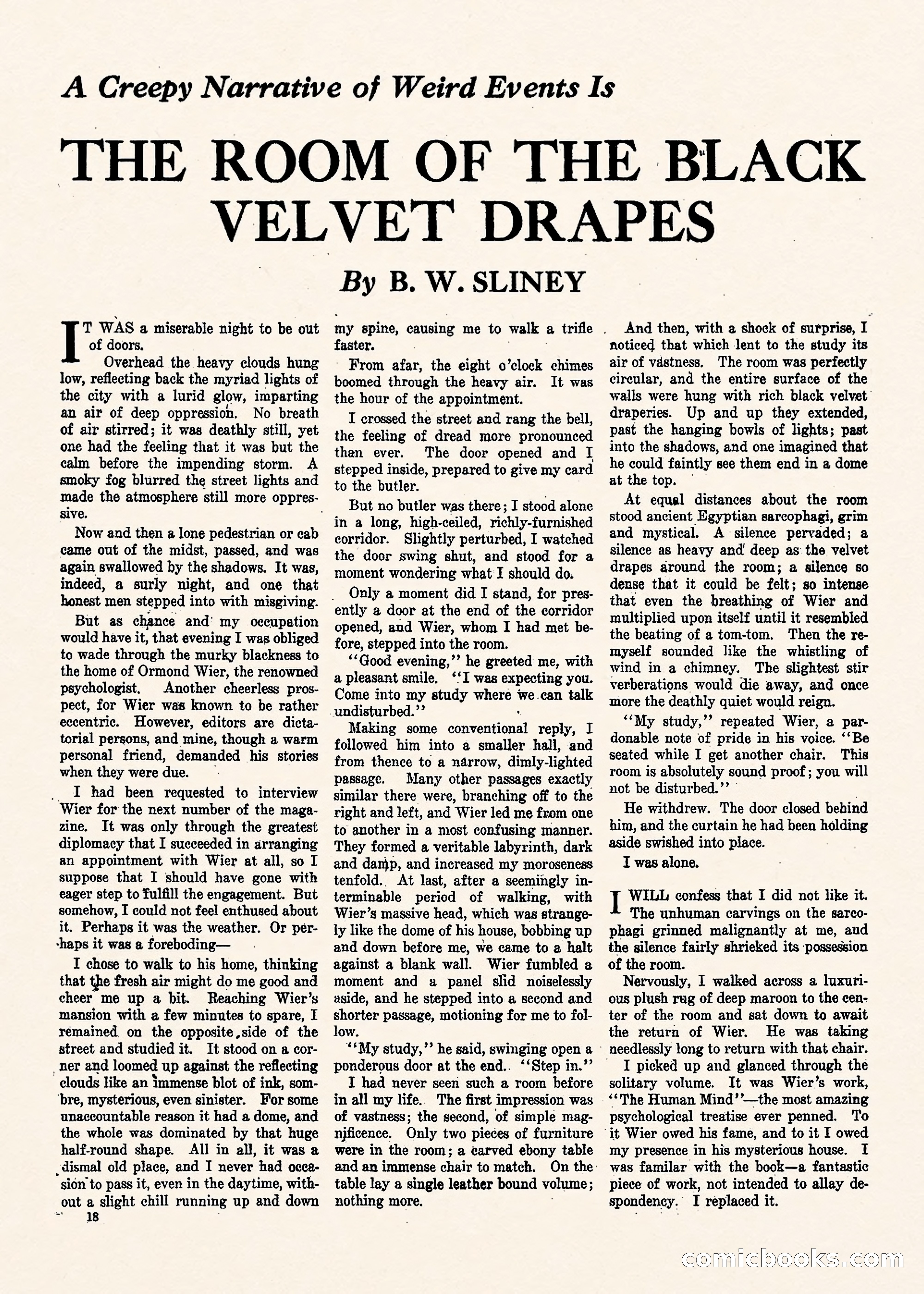 Weird Tales, Vol. II No. 1 — page 19 of 98