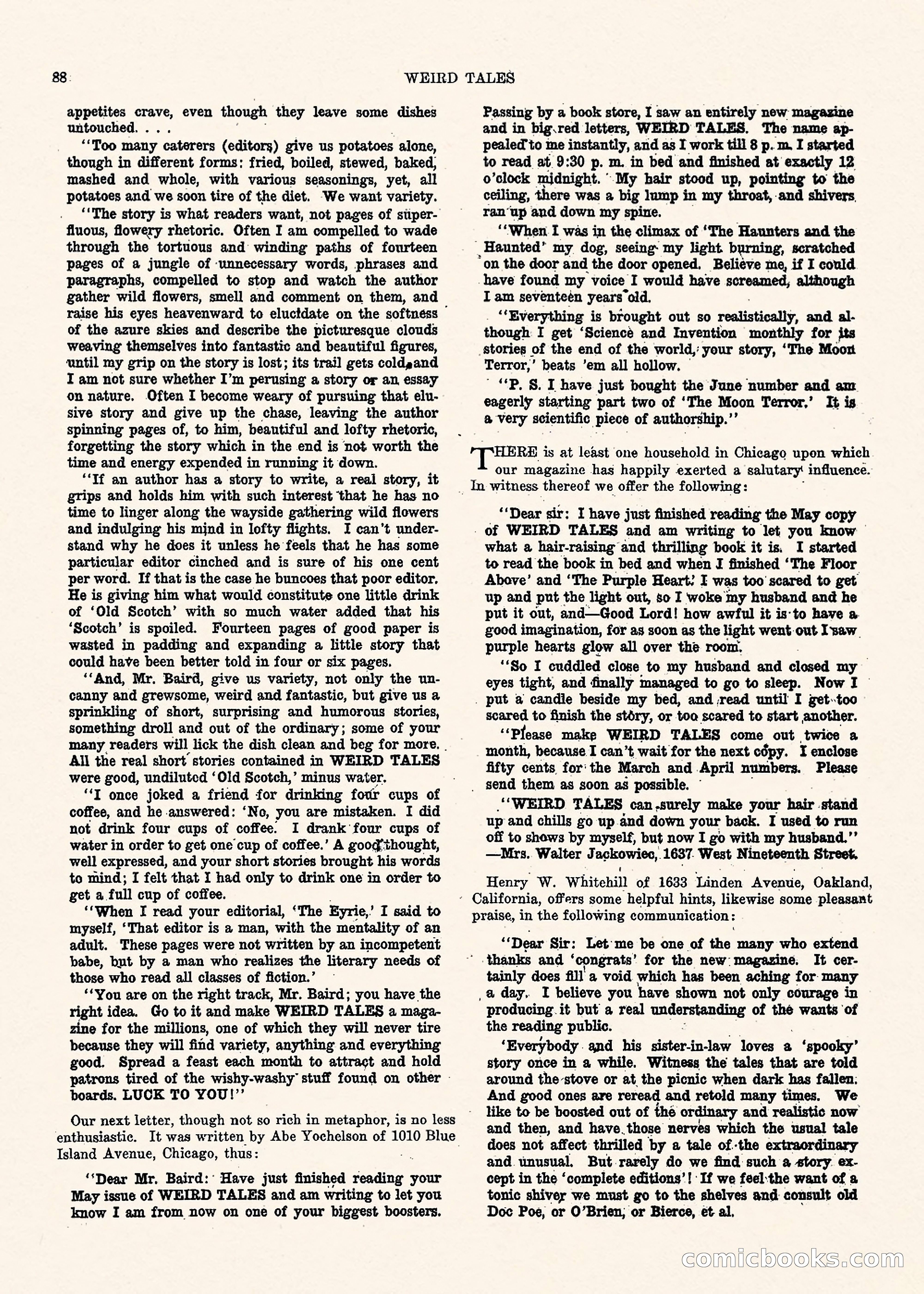 Weird Tales, Vol. II No. 1 — page 89 of 98