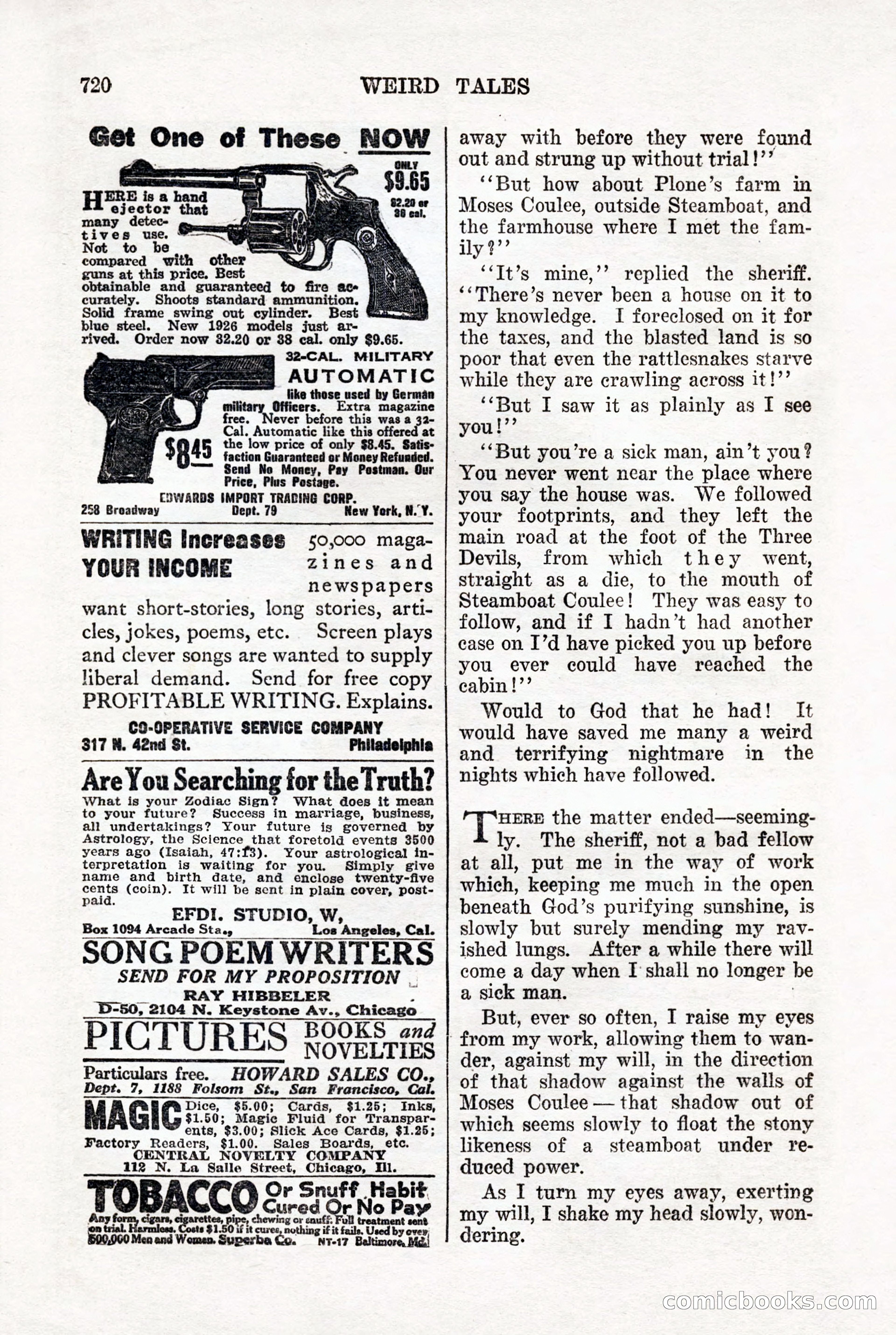 Weird Tales, Vol. 7, No. 5 — page 146 of 148