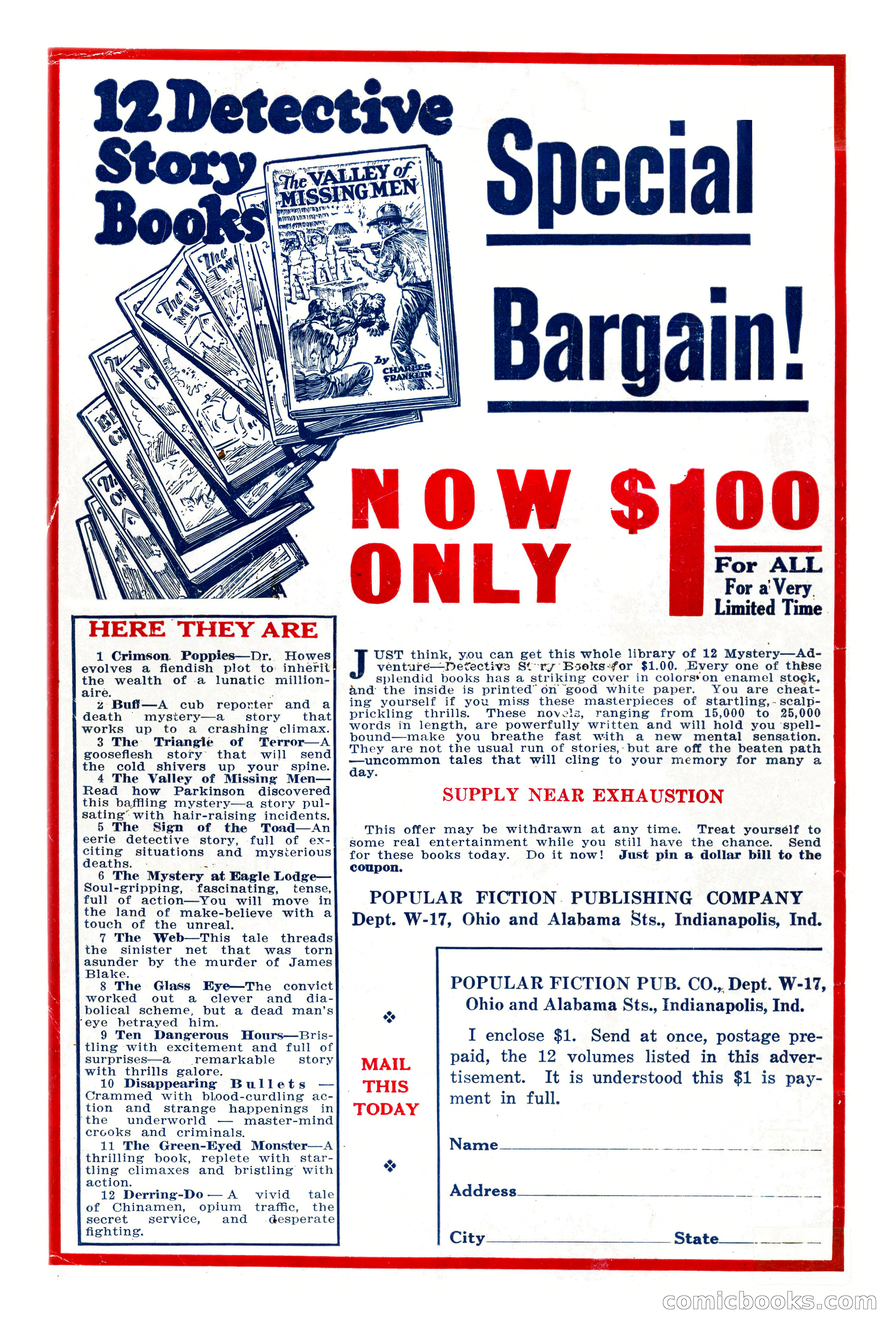 Weird Tales, Vol. 7, No. 5 — page 148 of 148