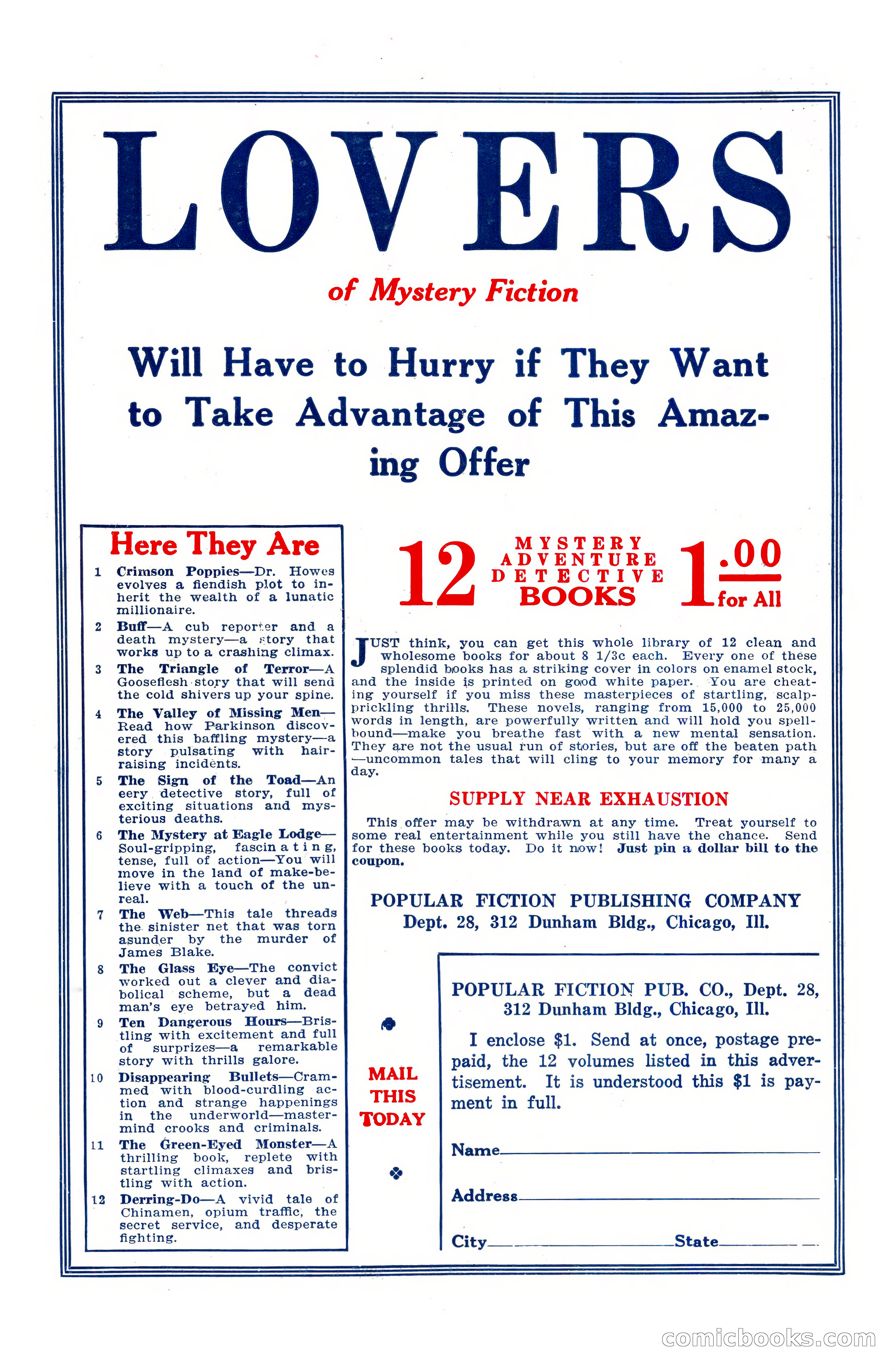 Weird Tales, April 1927 — page 148 of 148