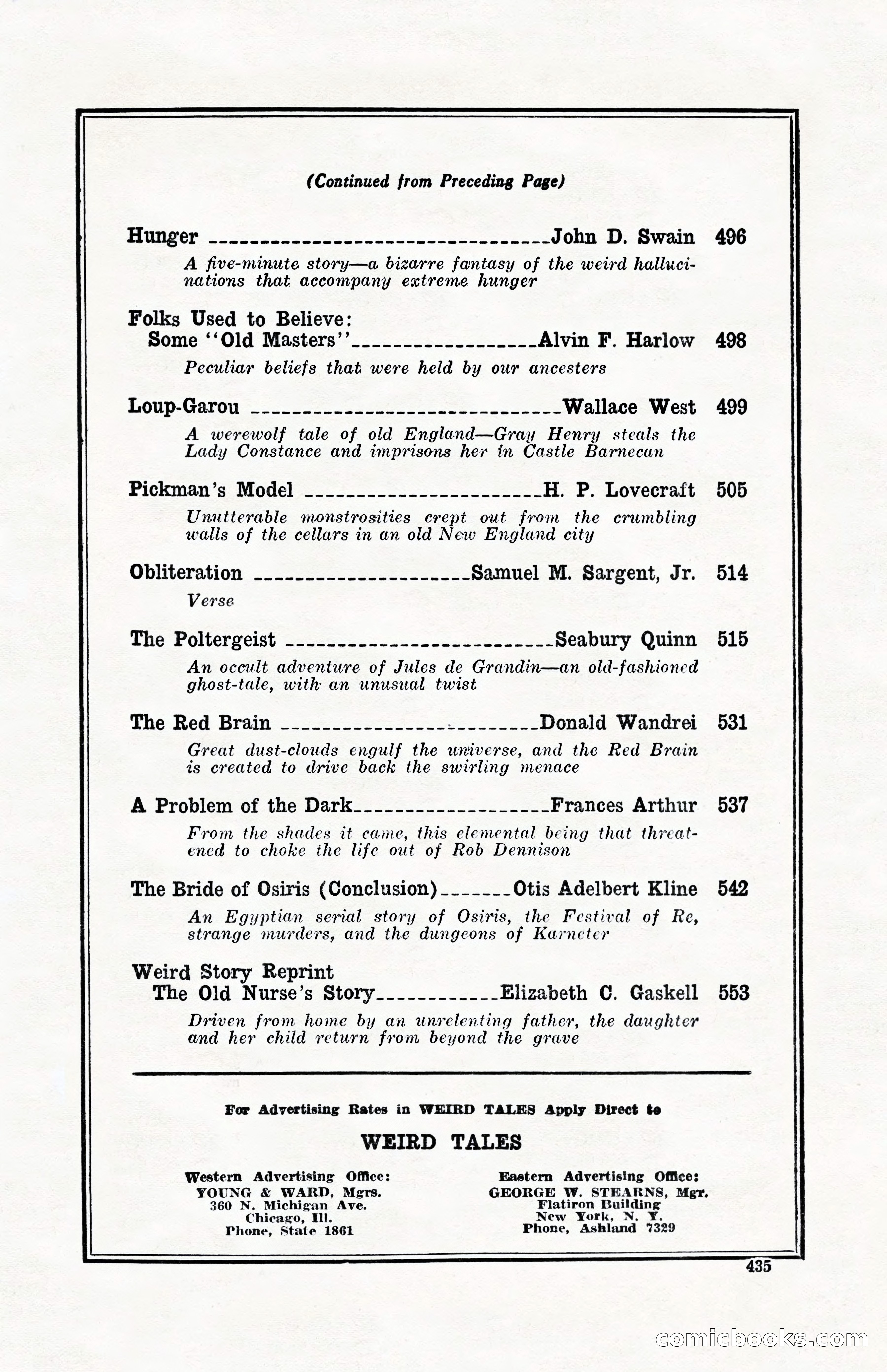 Weird Tales, Vol. 10, No. 4 — page 5 of 148