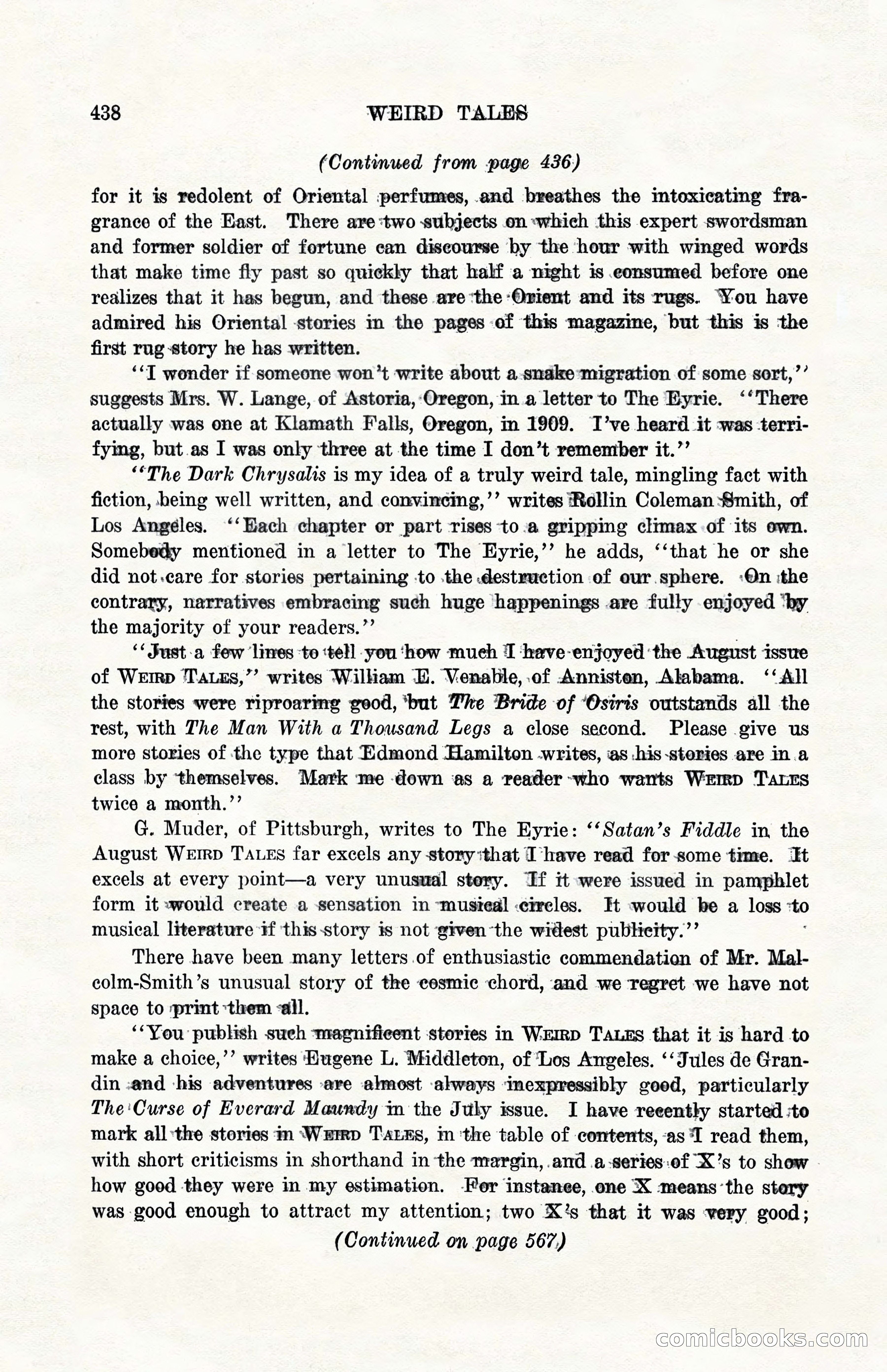 Weird Tales, Vol. 10, No. 4 — page 8 of 148