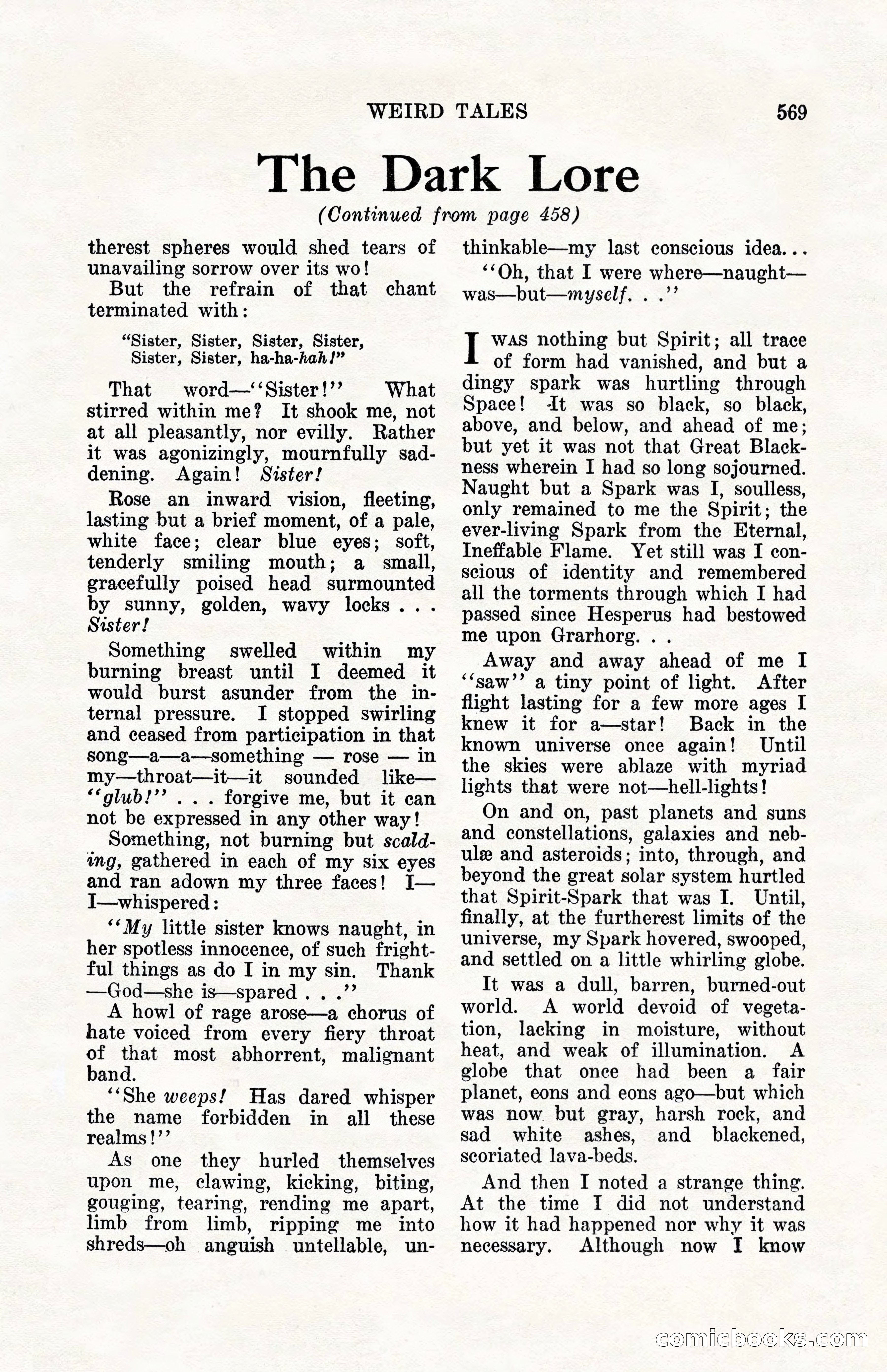 Weird Tales, Vol. 10, No. 4 — page 139 of 148