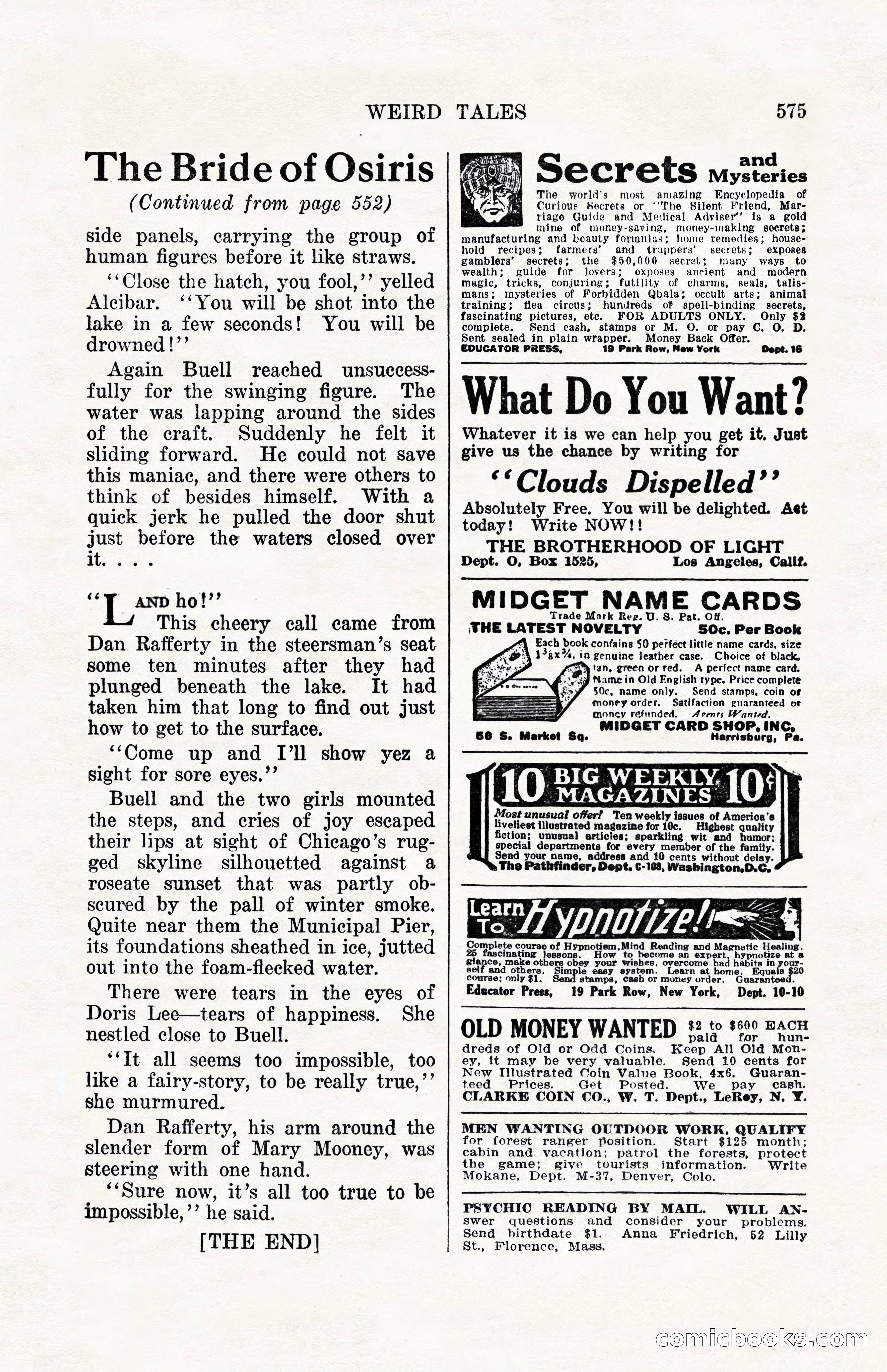 Weird Tales, Vol. 10, No. 4 — page 145 of 148