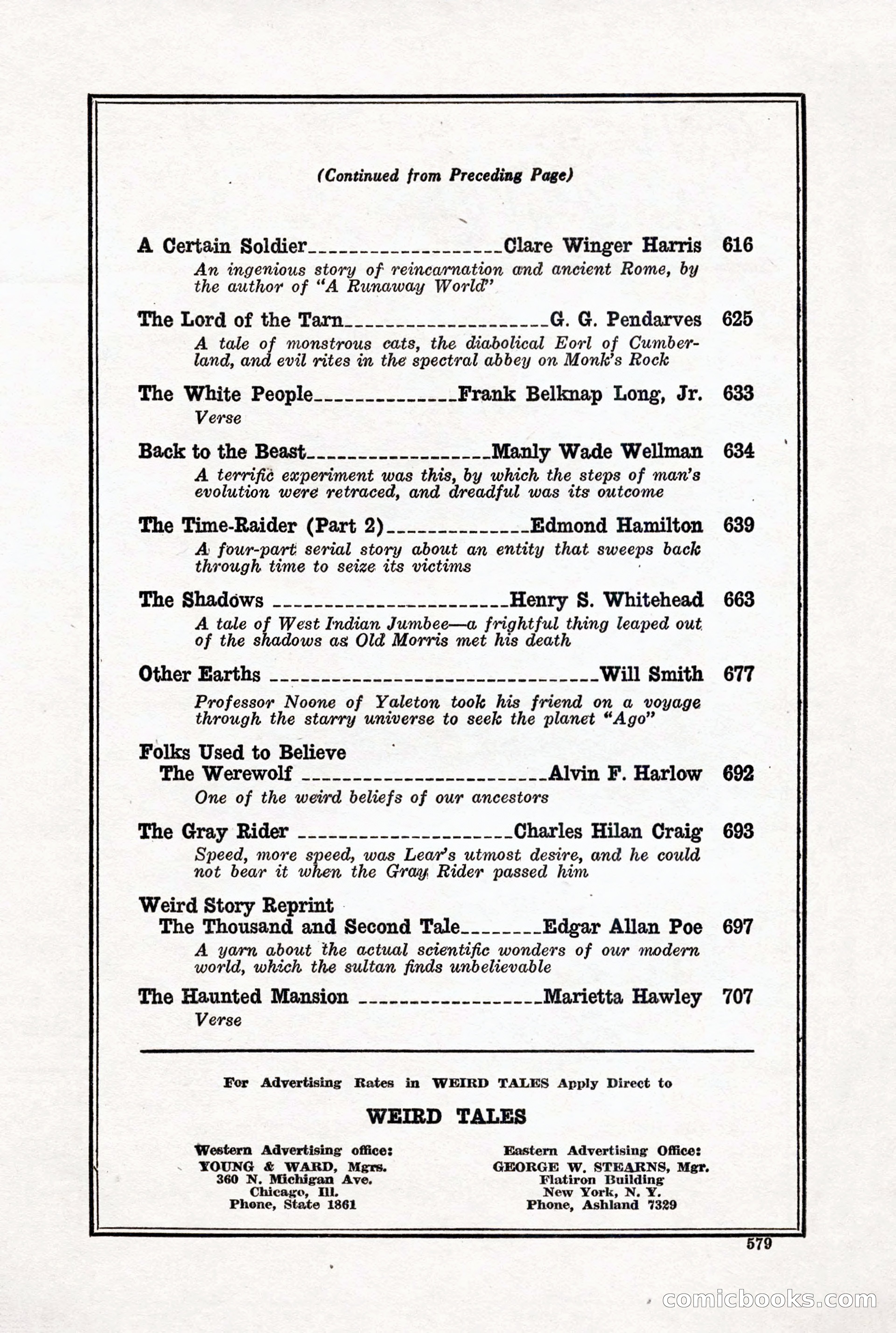 Weird Tales, Vol. X, No. 5 — page 5 of 148