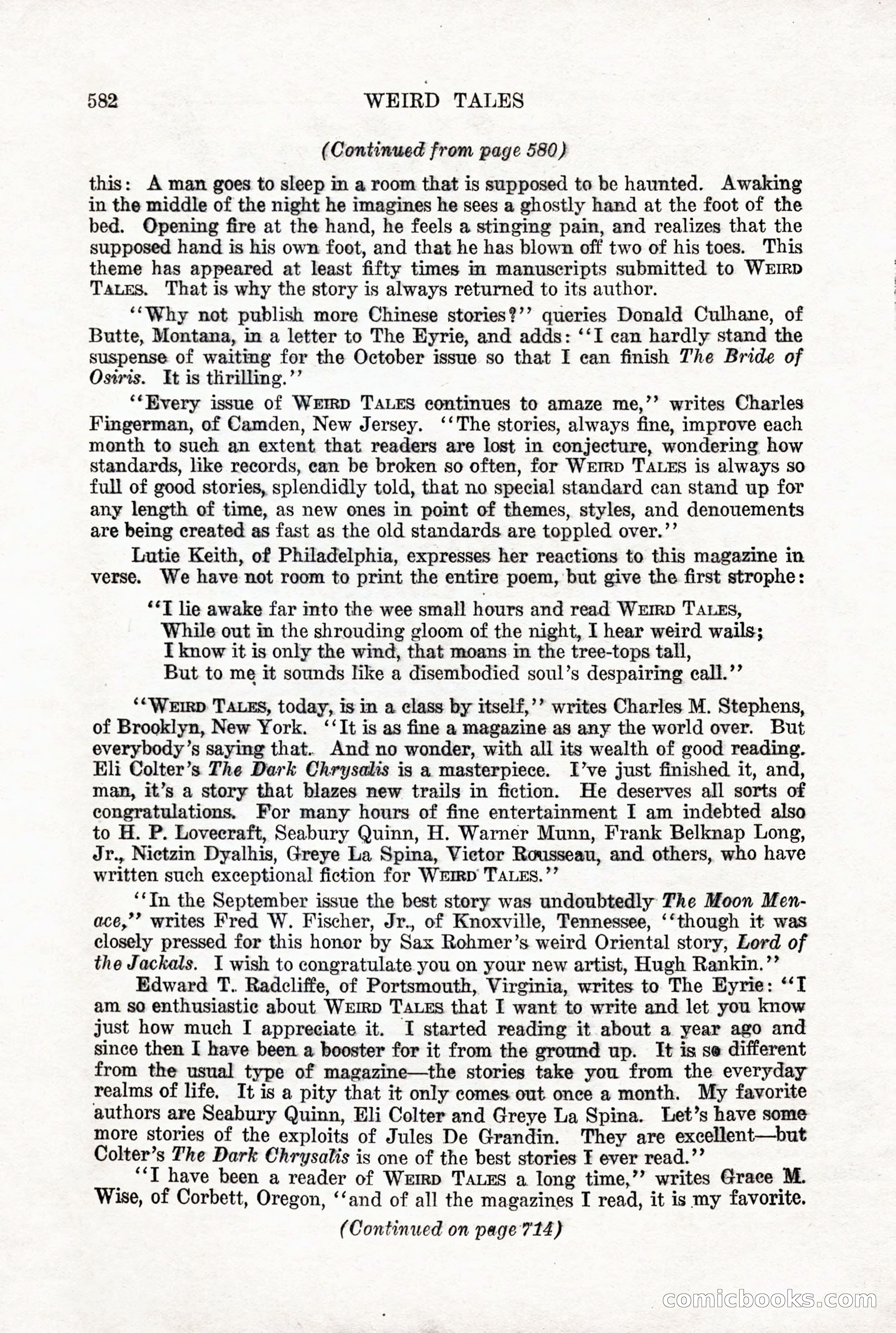 Weird Tales, Vol. X, No. 5 — page 8 of 148