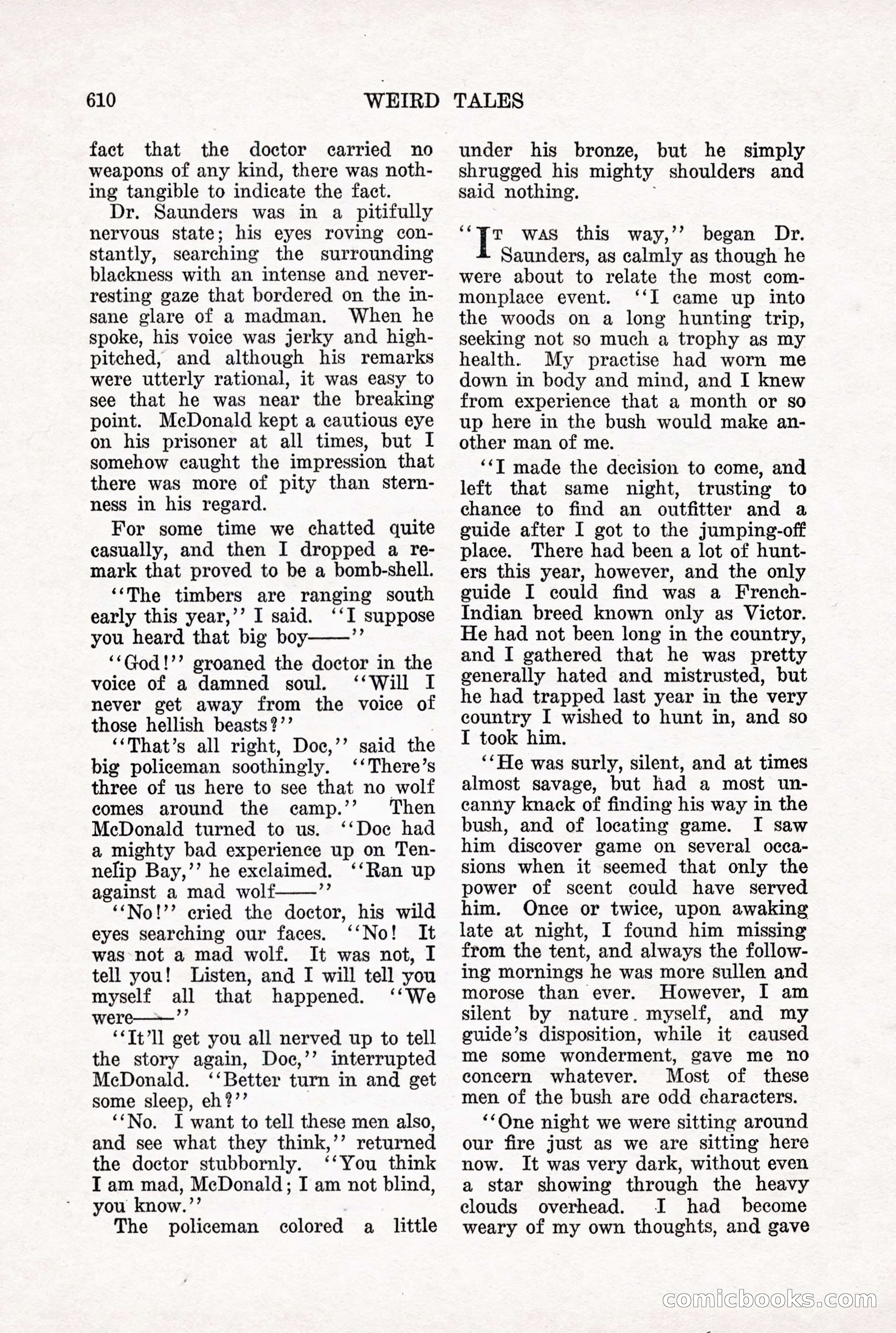 Weird Tales, Vol. X, No. 5 — page 36 of 148