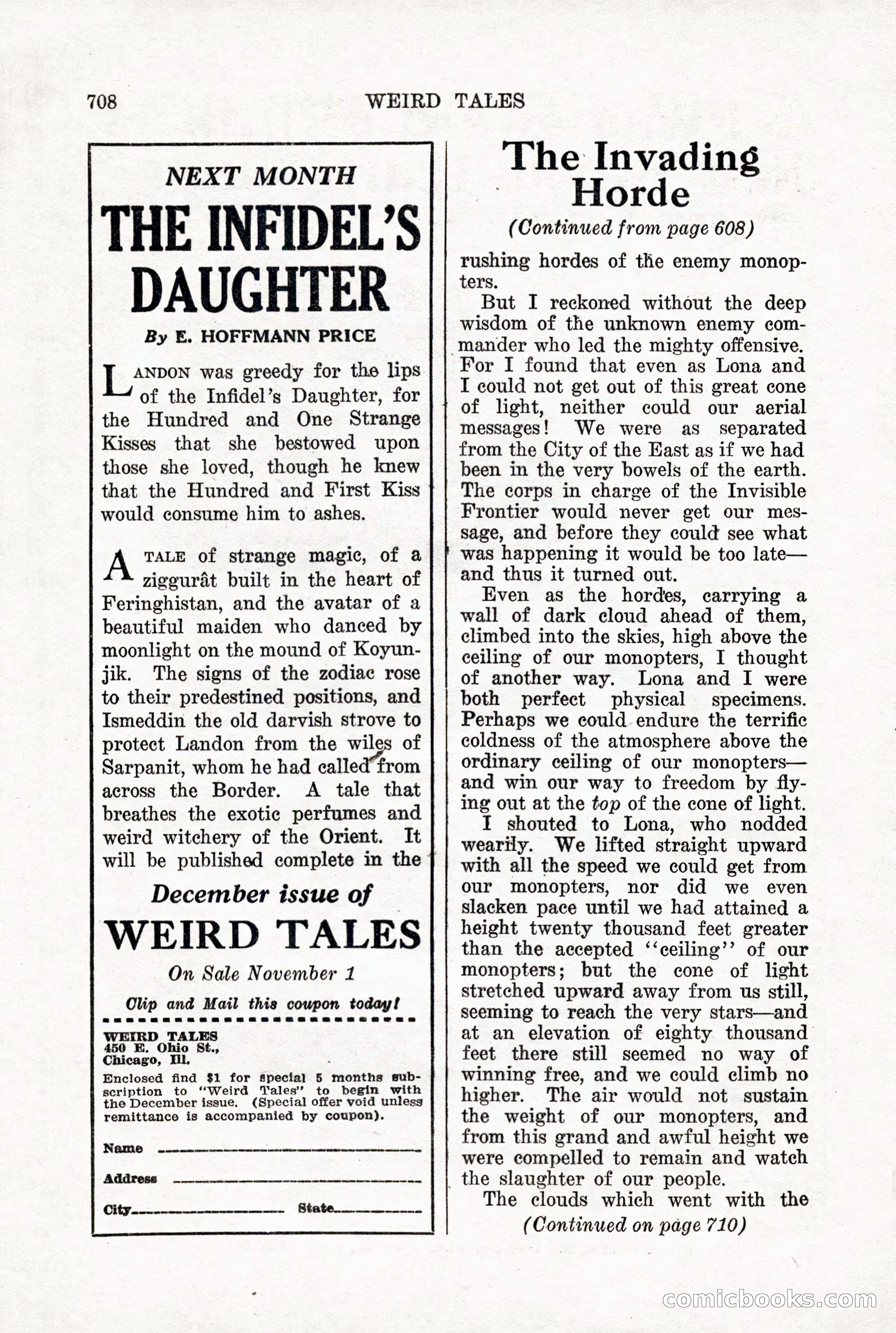 Weird Tales, Vol. X, No. 5 — page 134 of 148