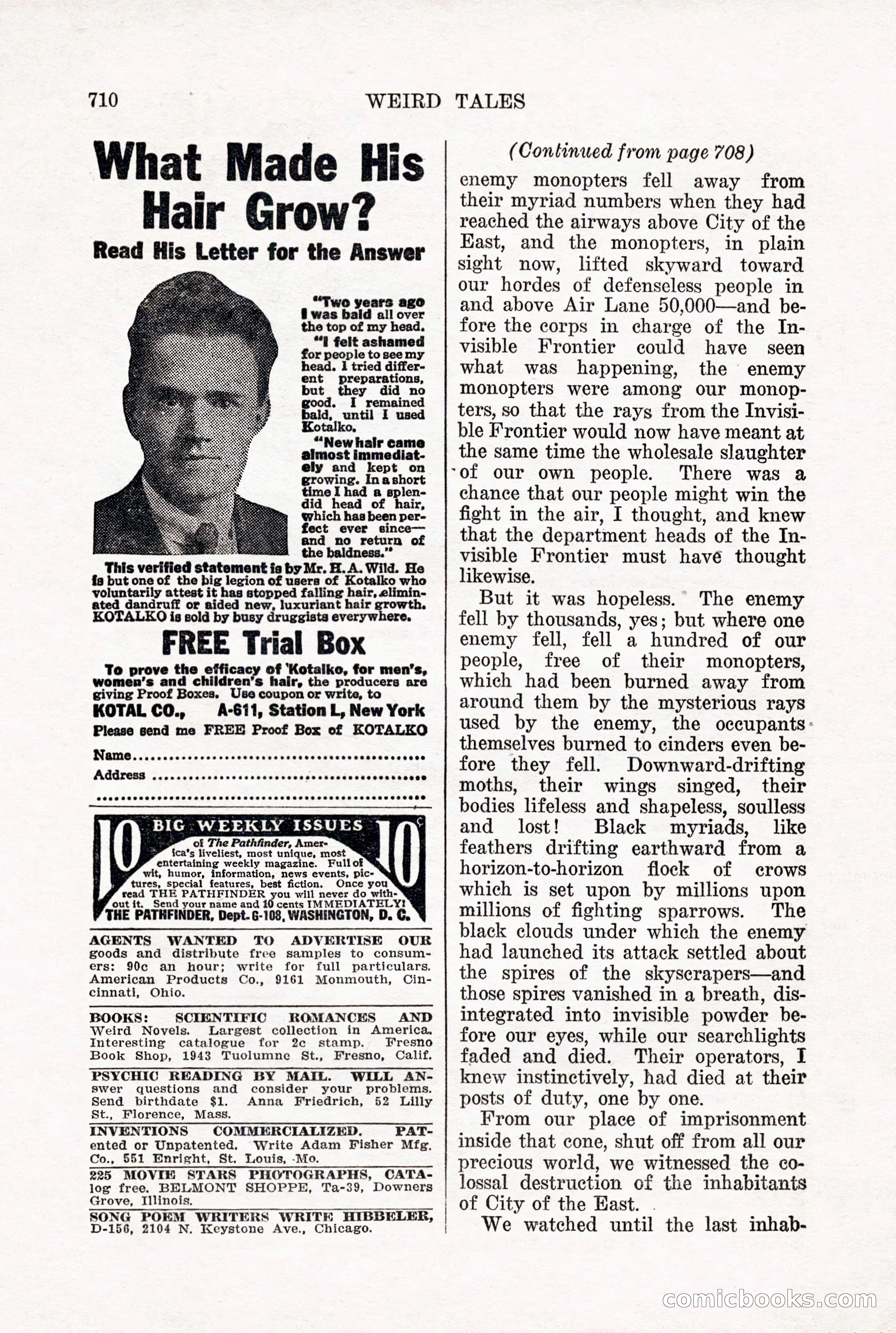 Weird Tales, Vol. X, No. 5 — page 136 of 148