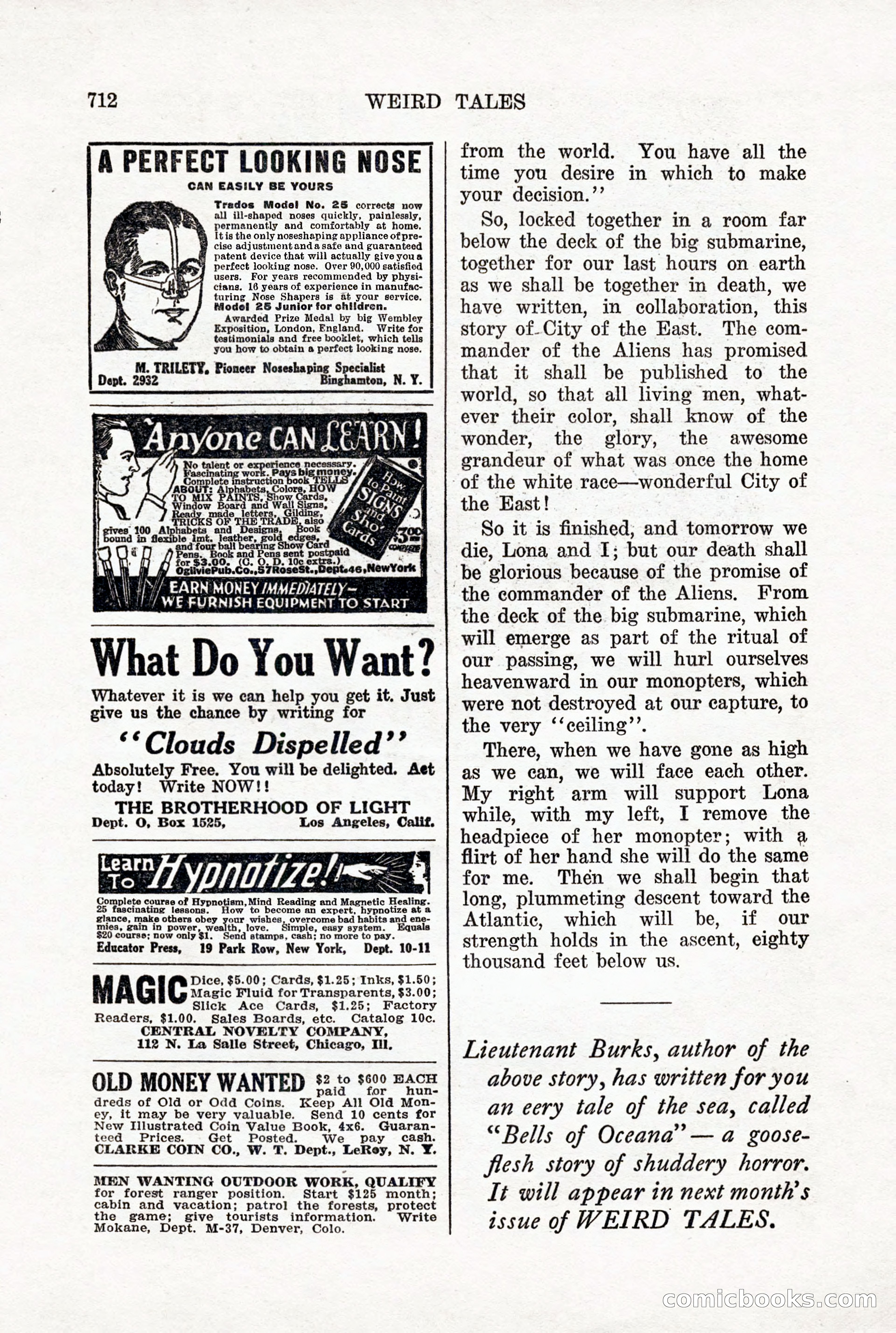 Weird Tales, Vol. X, No. 5 — page 138 of 148