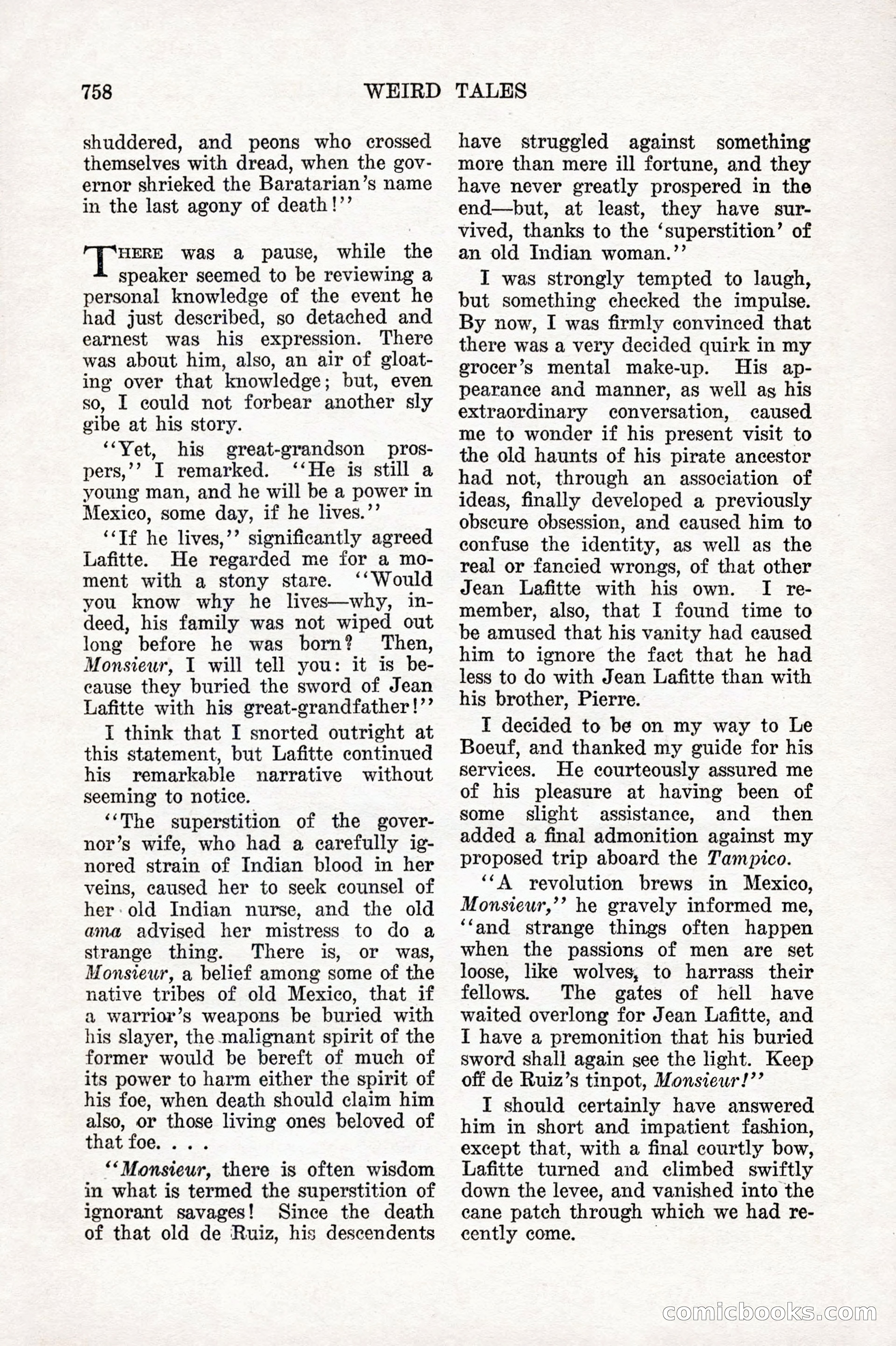 Weird Tales, Vol. 10 No. 6 — page 40 of 148