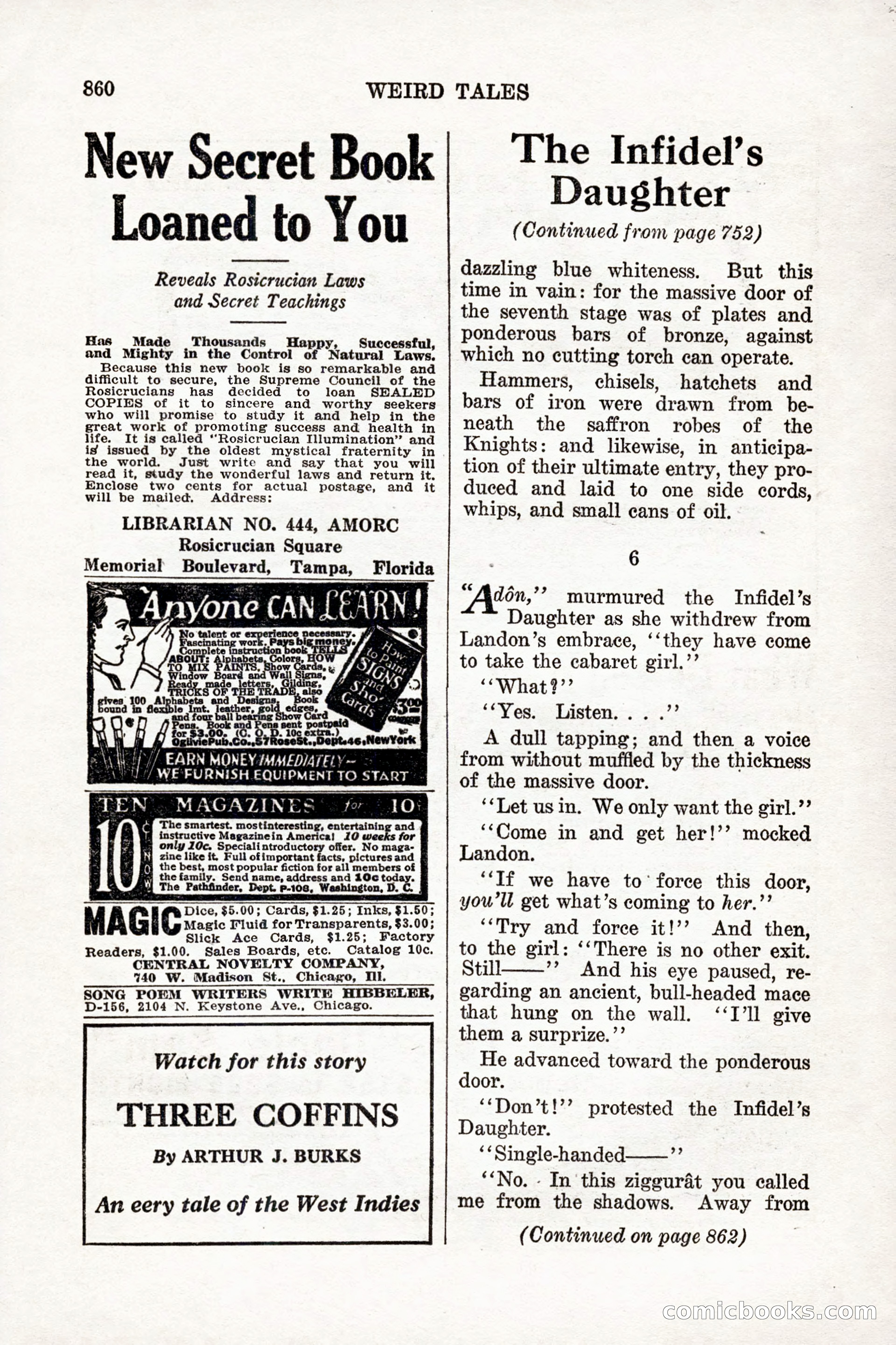 Weird Tales, Vol. 10 No. 6 — page 142 of 148