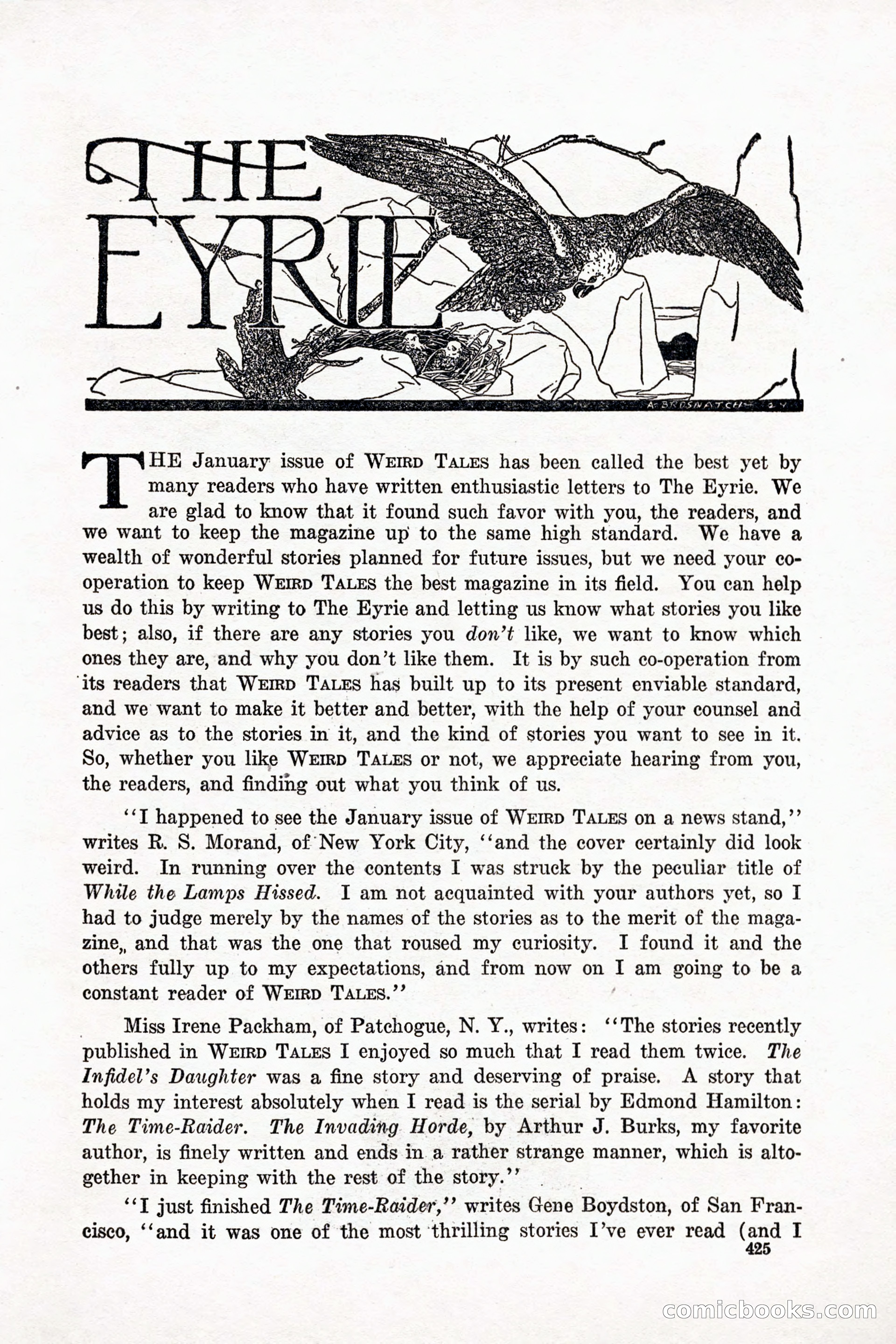Weird Tales, Vol. 11 No. 3 — page 139 of 148