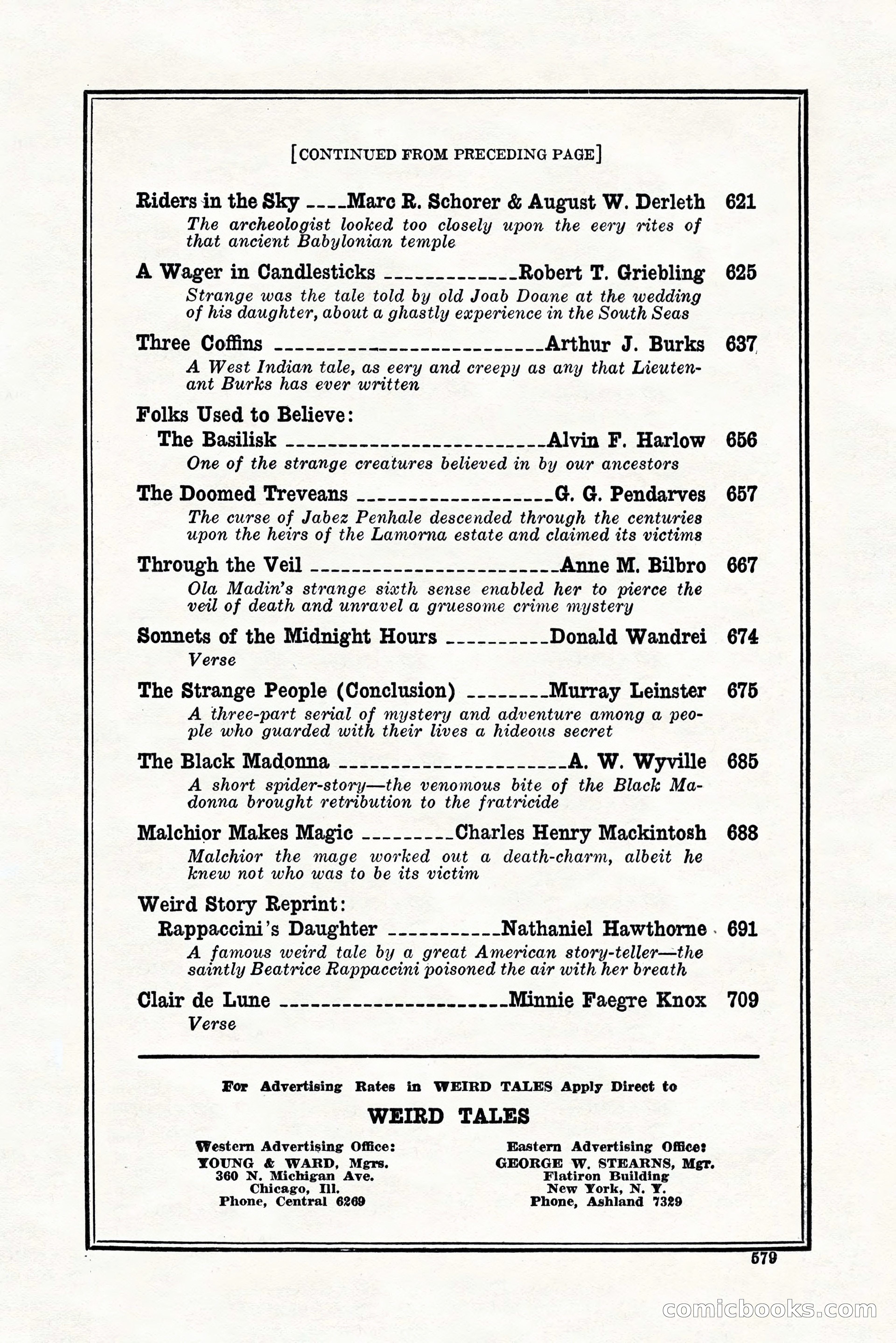 Weird Tales, Vol. 11, No. 5 — page 5 of 148
