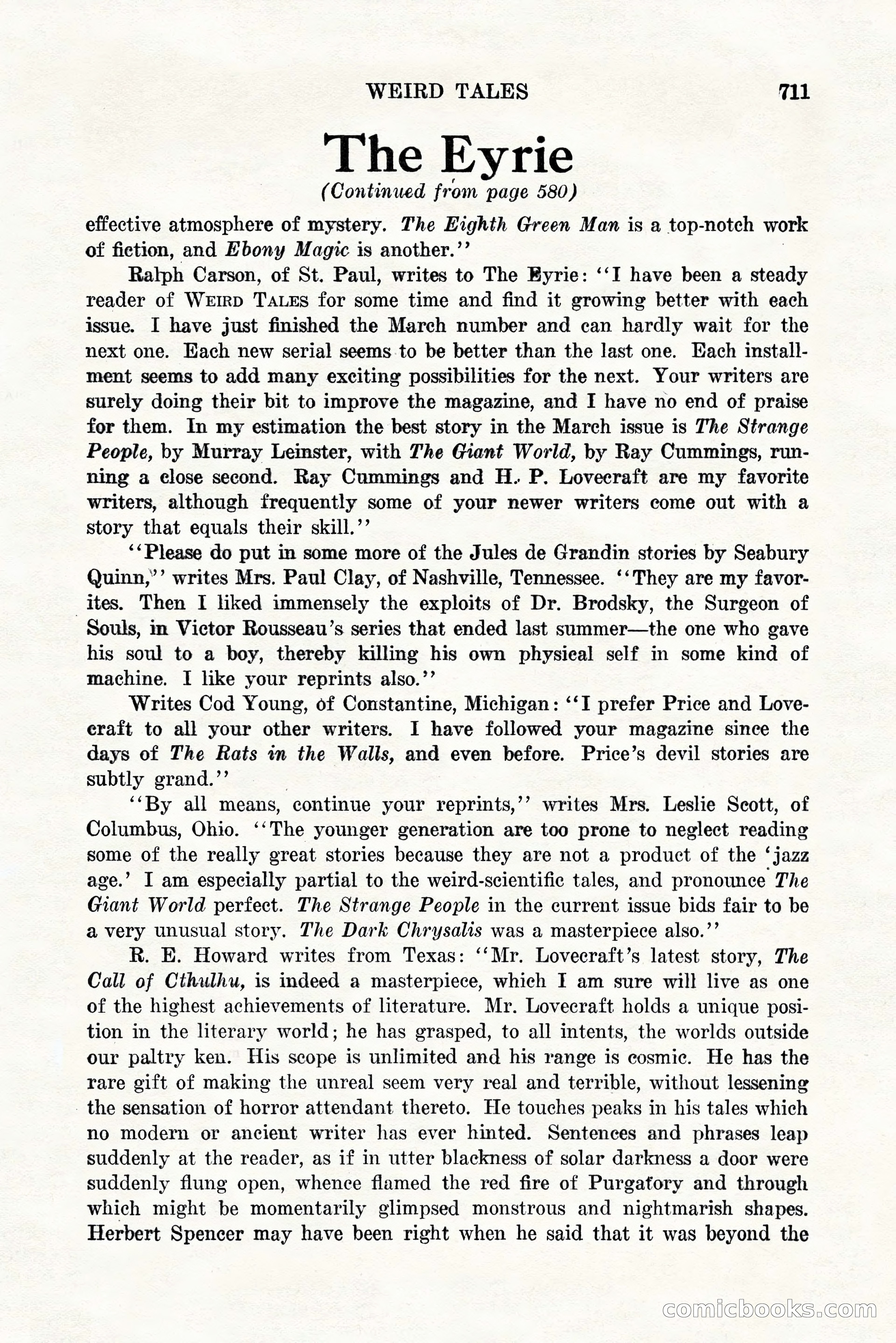 Weird Tales, Vol. 11, No. 5 — page 137 of 148