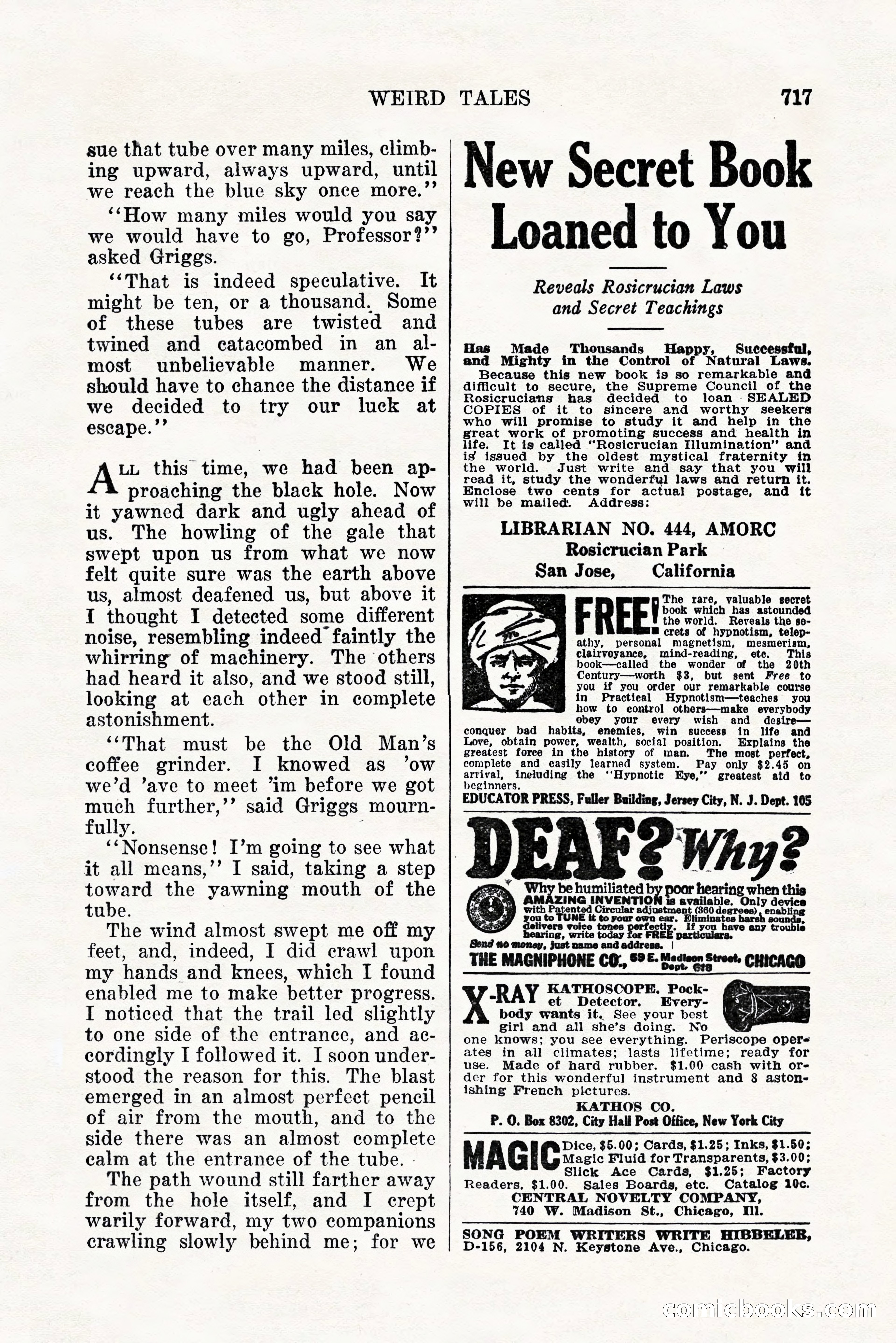 Weird Tales, Vol. 11, No. 5 — page 143 of 148