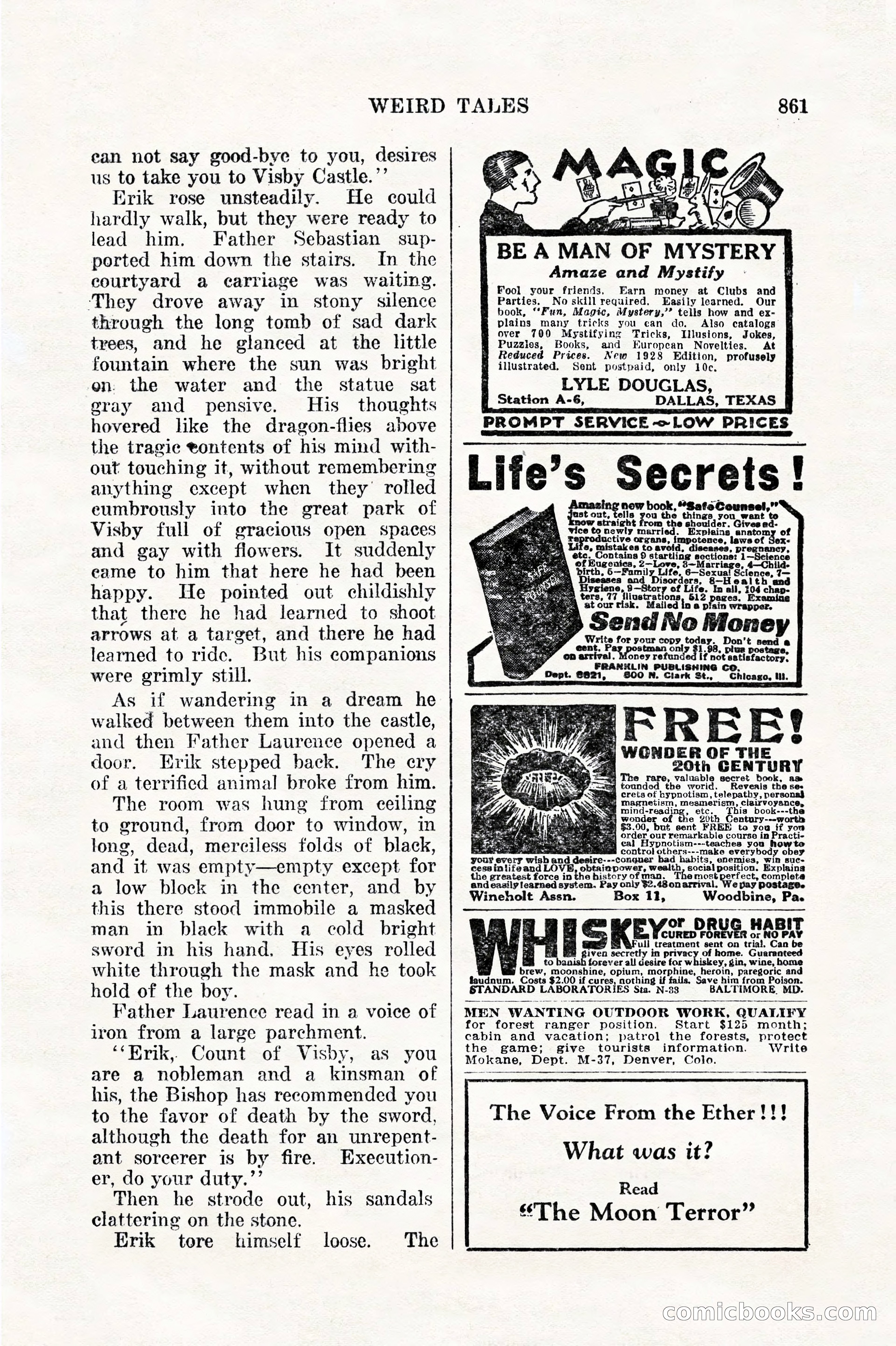 Weird Tales, Vol. 11, No. 6 — page 143 of 148