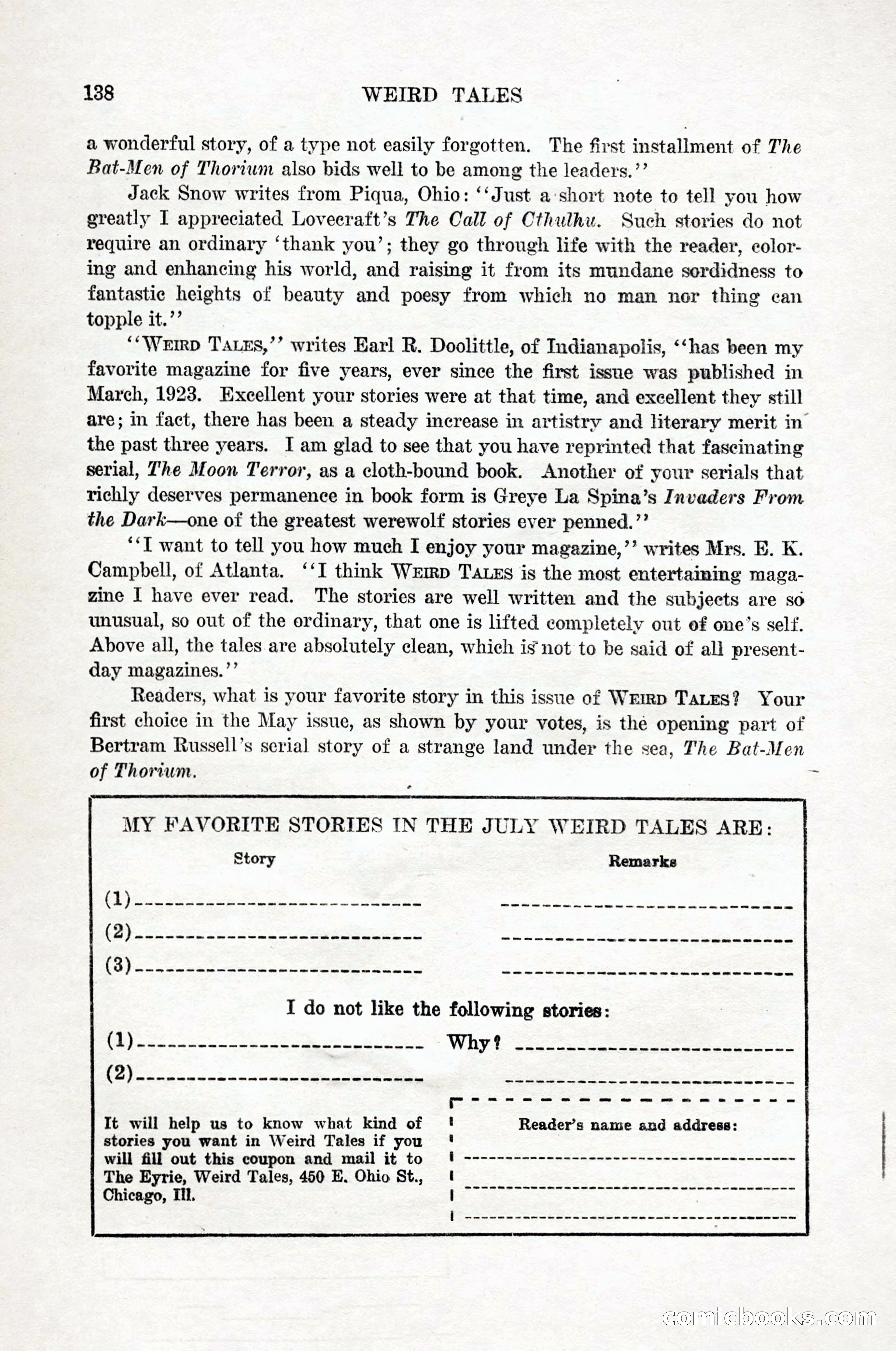 Weird Tales, Vol. 12, No. 1 — page 140 of 148