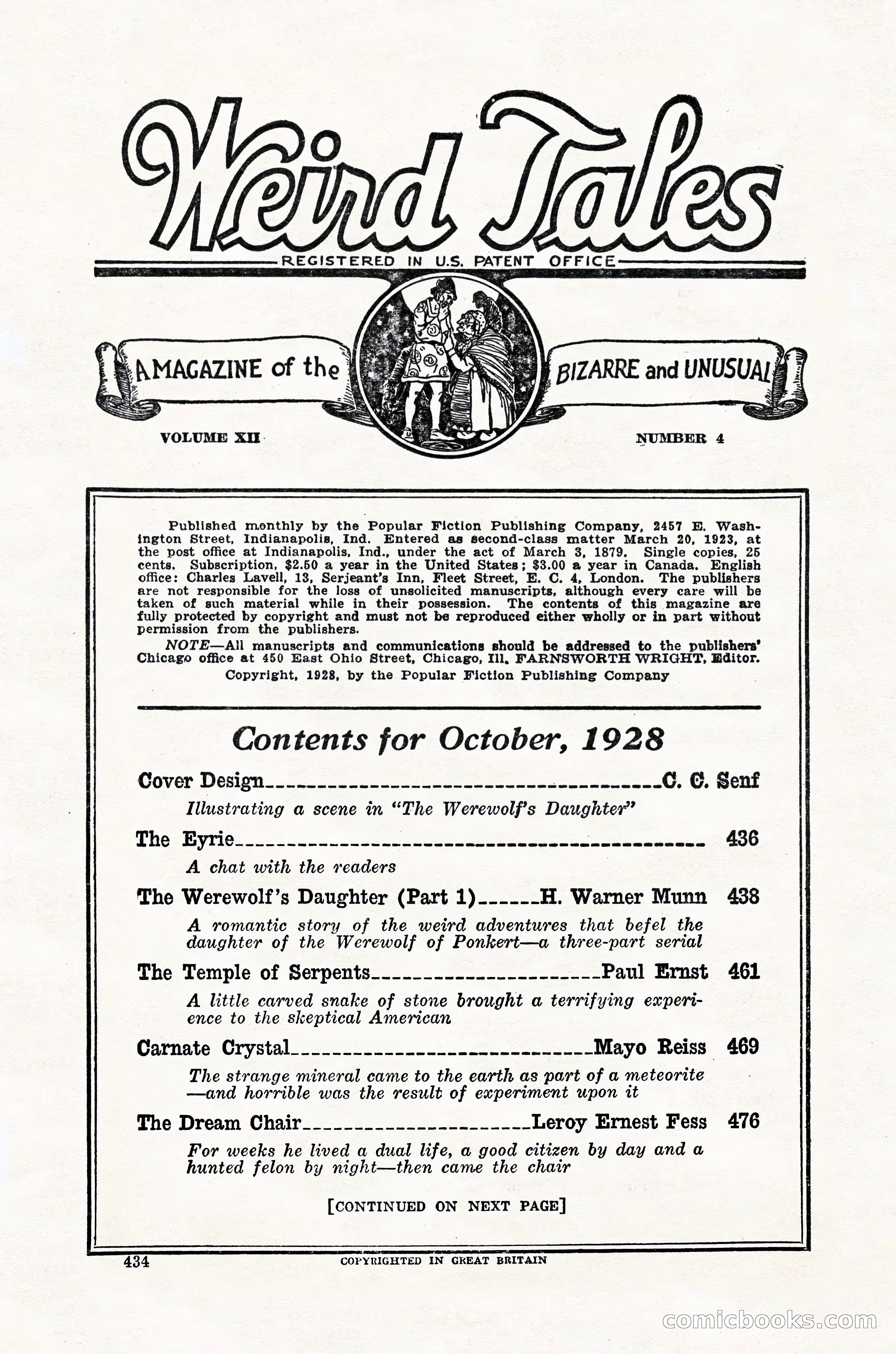 Weird Tales, Vol. 12, No. 4 — page 4 of 148
