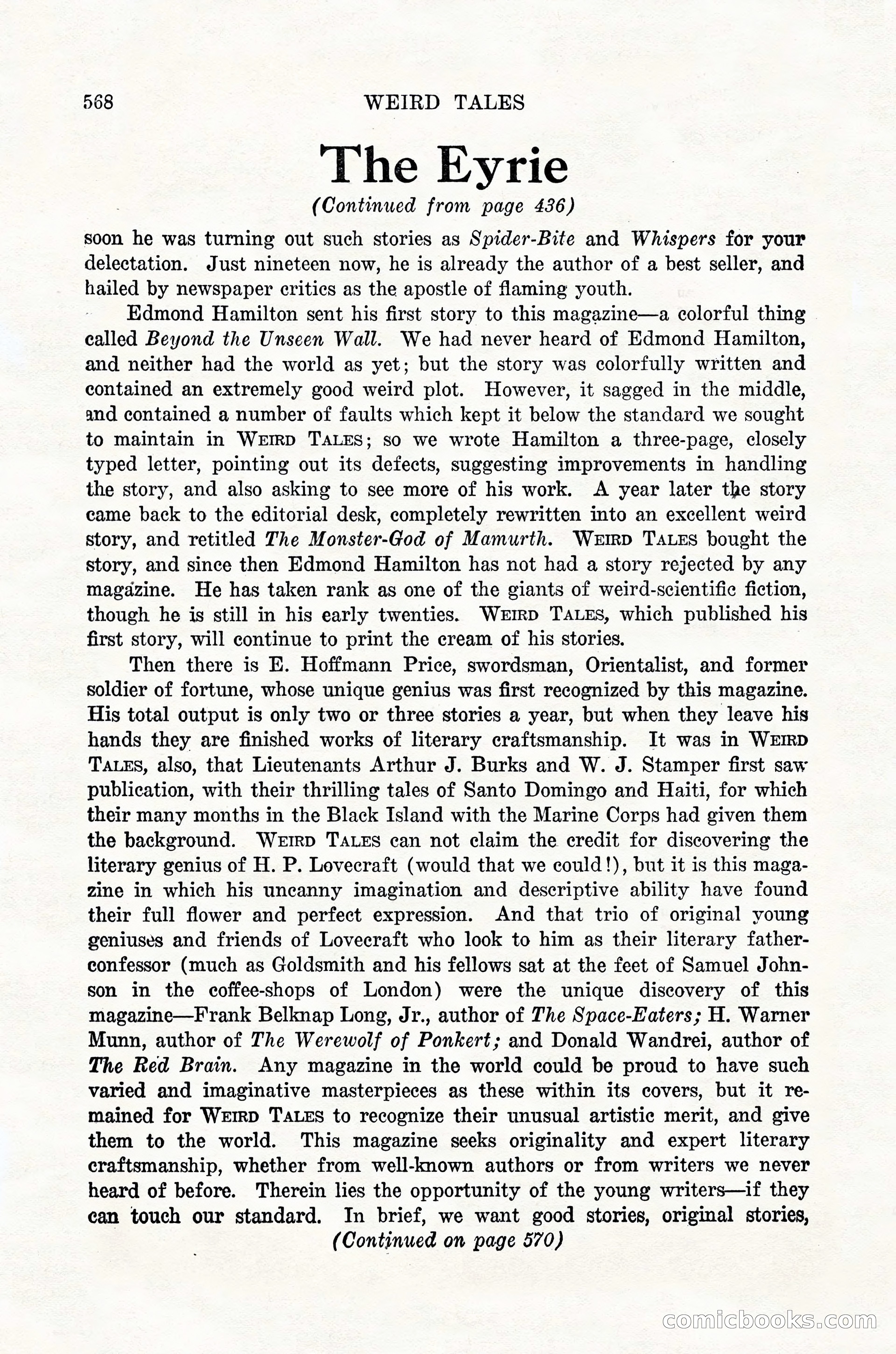 Weird Tales, Vol. 12, No. 4 — page 138 of 148