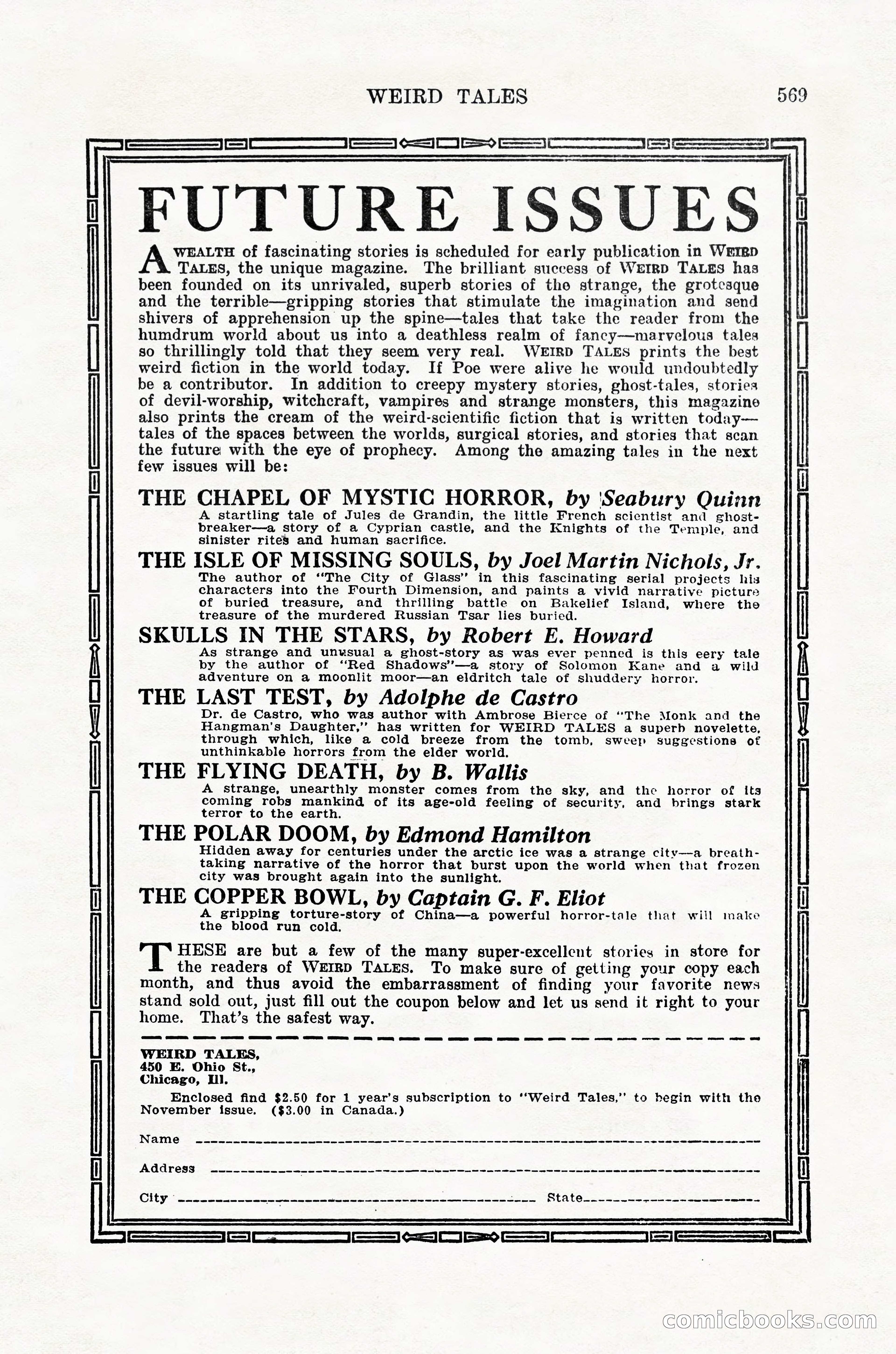 Weird Tales, Vol. 12, No. 4 — page 139 of 148